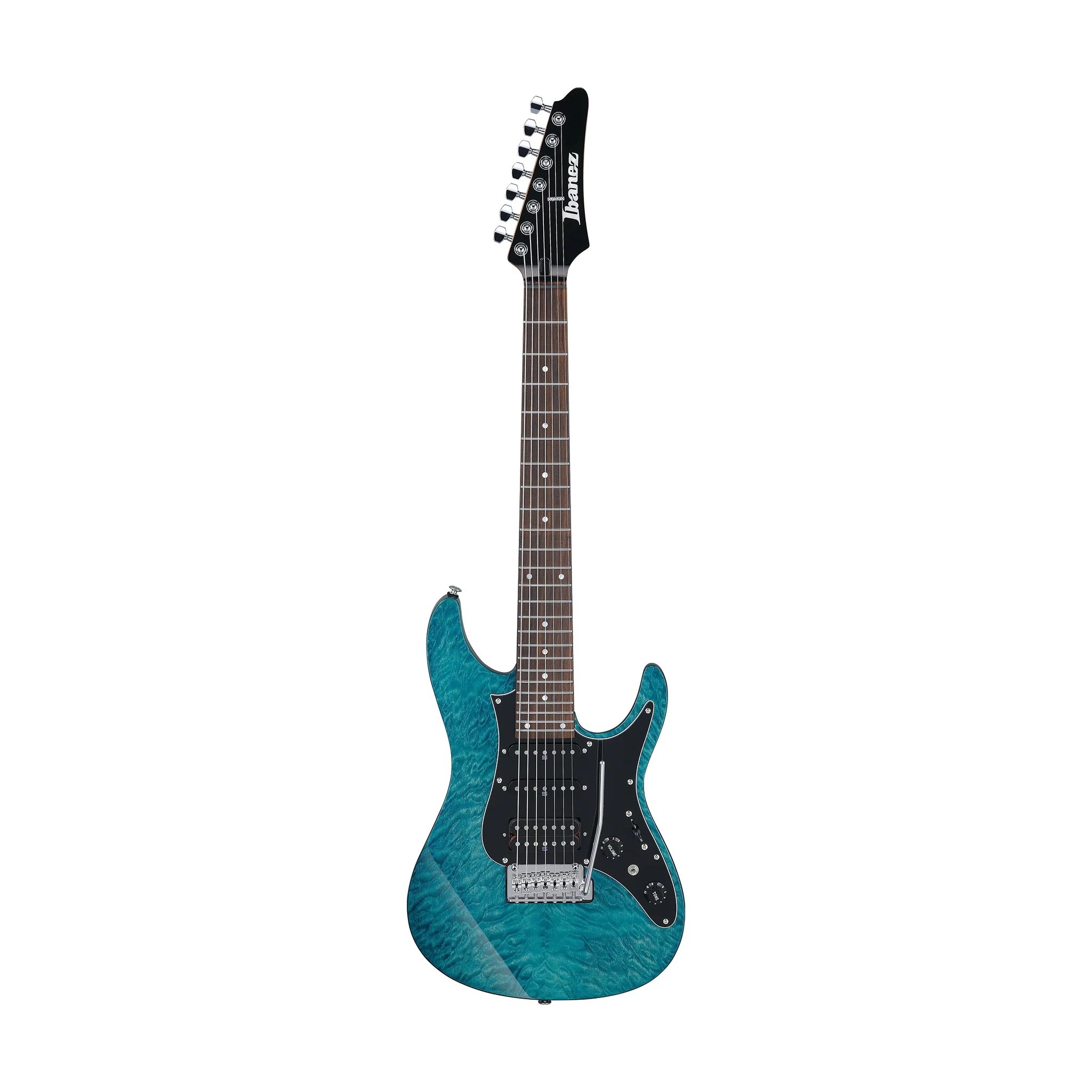 Ibanez Premium AZ447P1QM-COB 7-String Electric Guitar w/Bag, Cosmic Blue