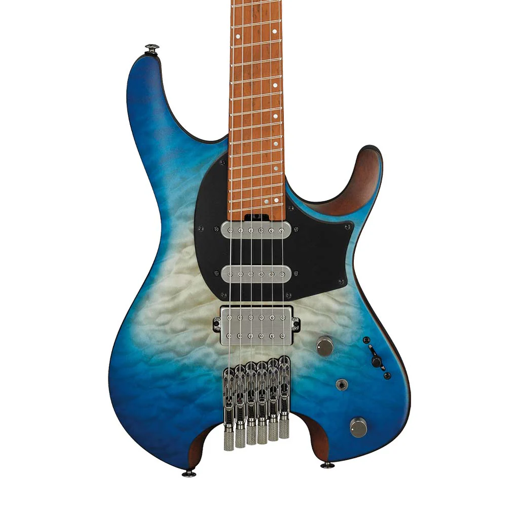 Ibanez QX54QM-BSM Headless Electric Guitar w/Bag, Blue Sphere Burst Matte - Image 4