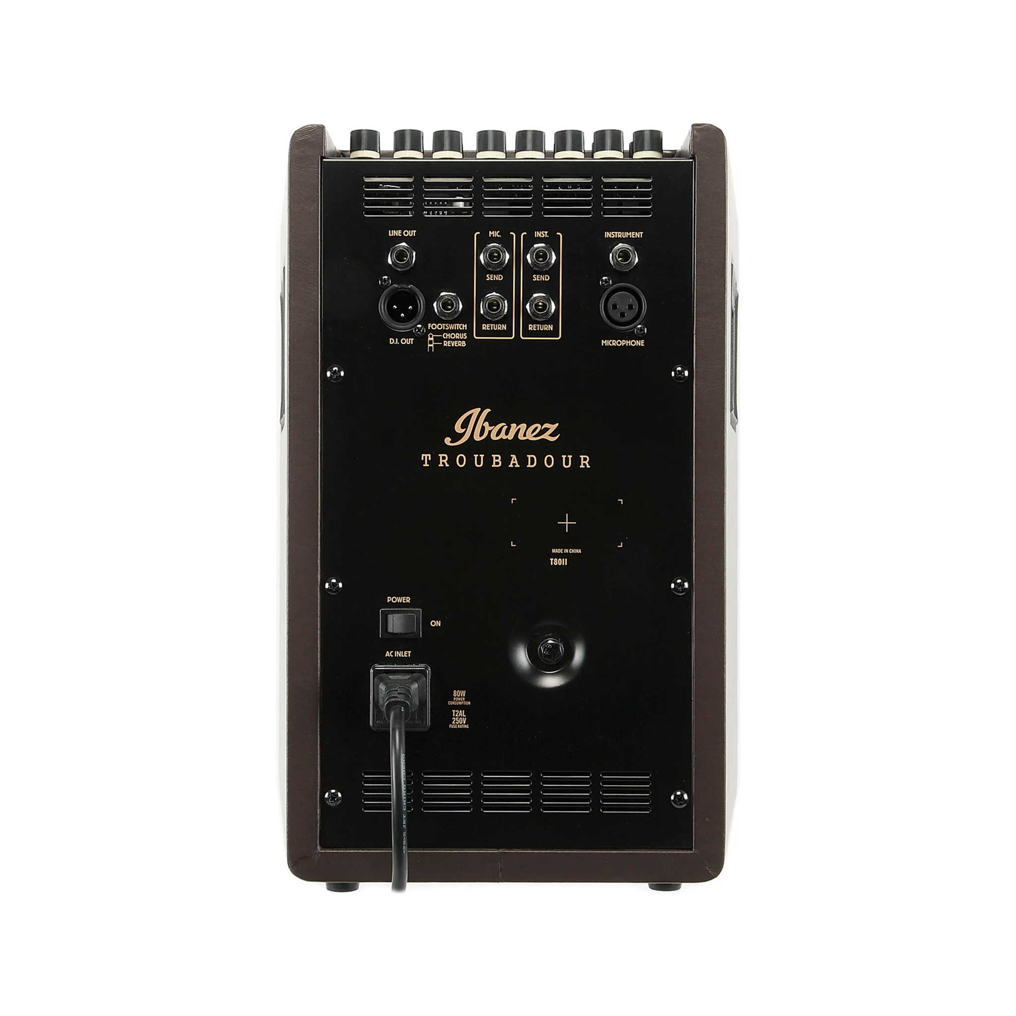 Ibanez T80II-E Troubadour II 80W Acoustic Guitar Combo Amplifier, Brown - Image 4