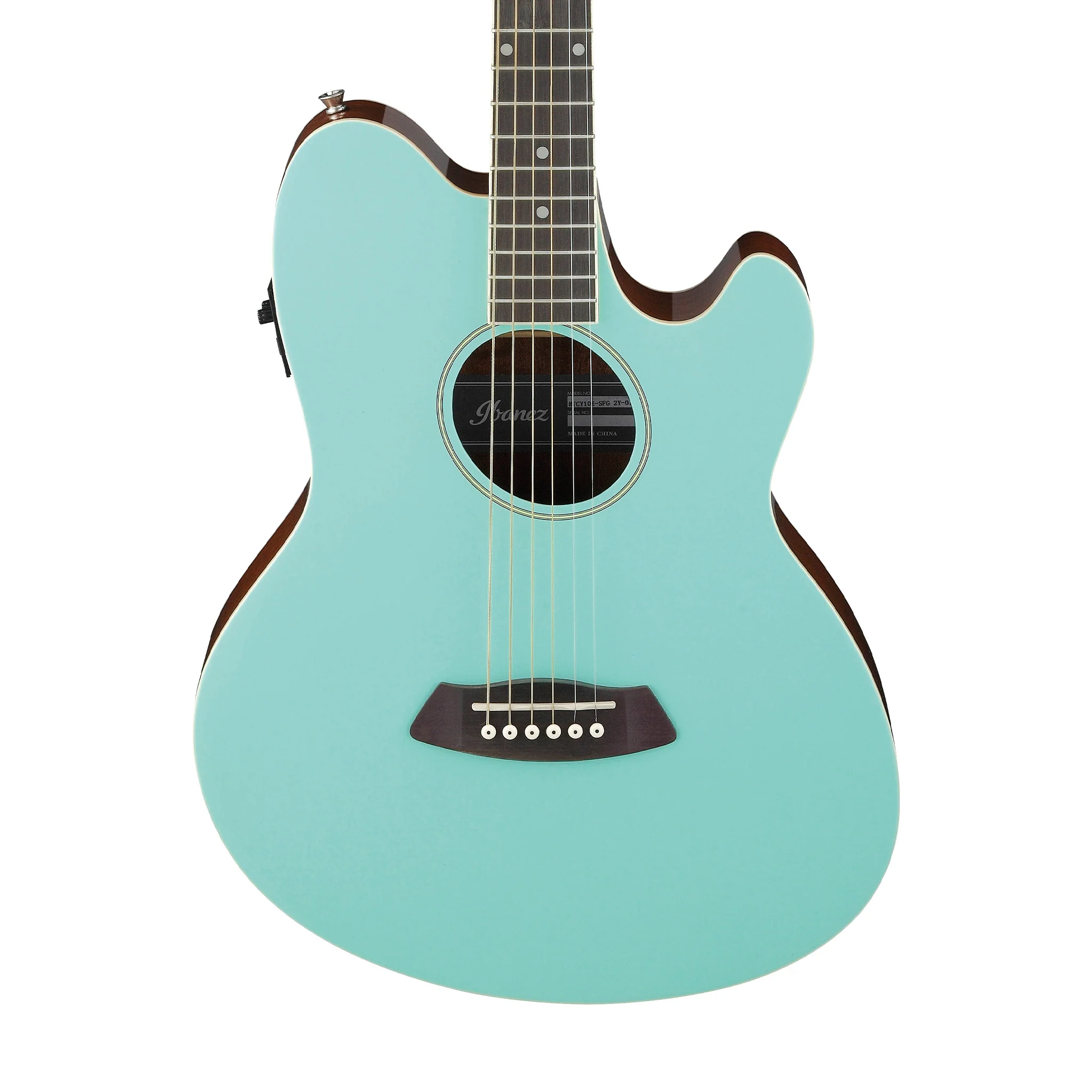 Ibanez Talman TCY10E-SFH Acoustic Guitar, Sea Foam Green High Gloss - Image 3