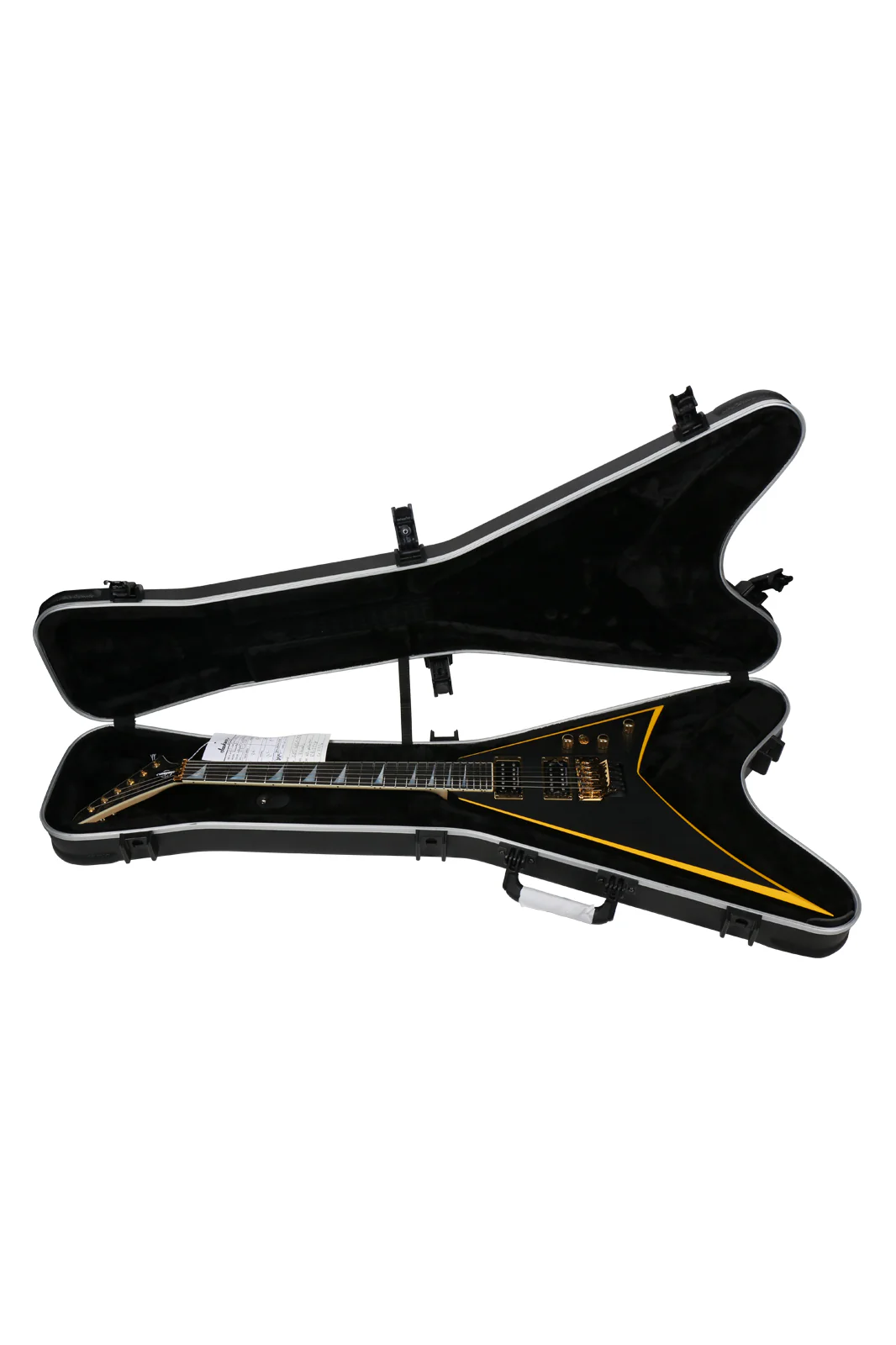 Jackson Custom Shop Randy Rhoads RR24 Electric Guitar, Satin Black w/ Yellow Bevels - Image 10