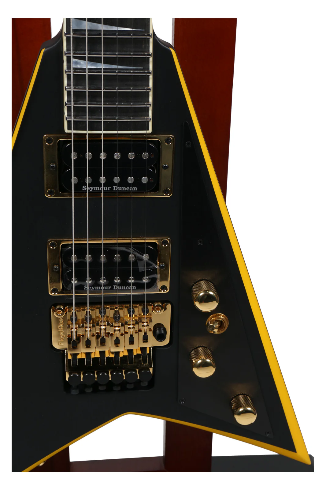 Jackson Custom Shop Randy Rhoads RR24 Electric Guitar, Satin Black w/ Yellow Bevels - Image 11