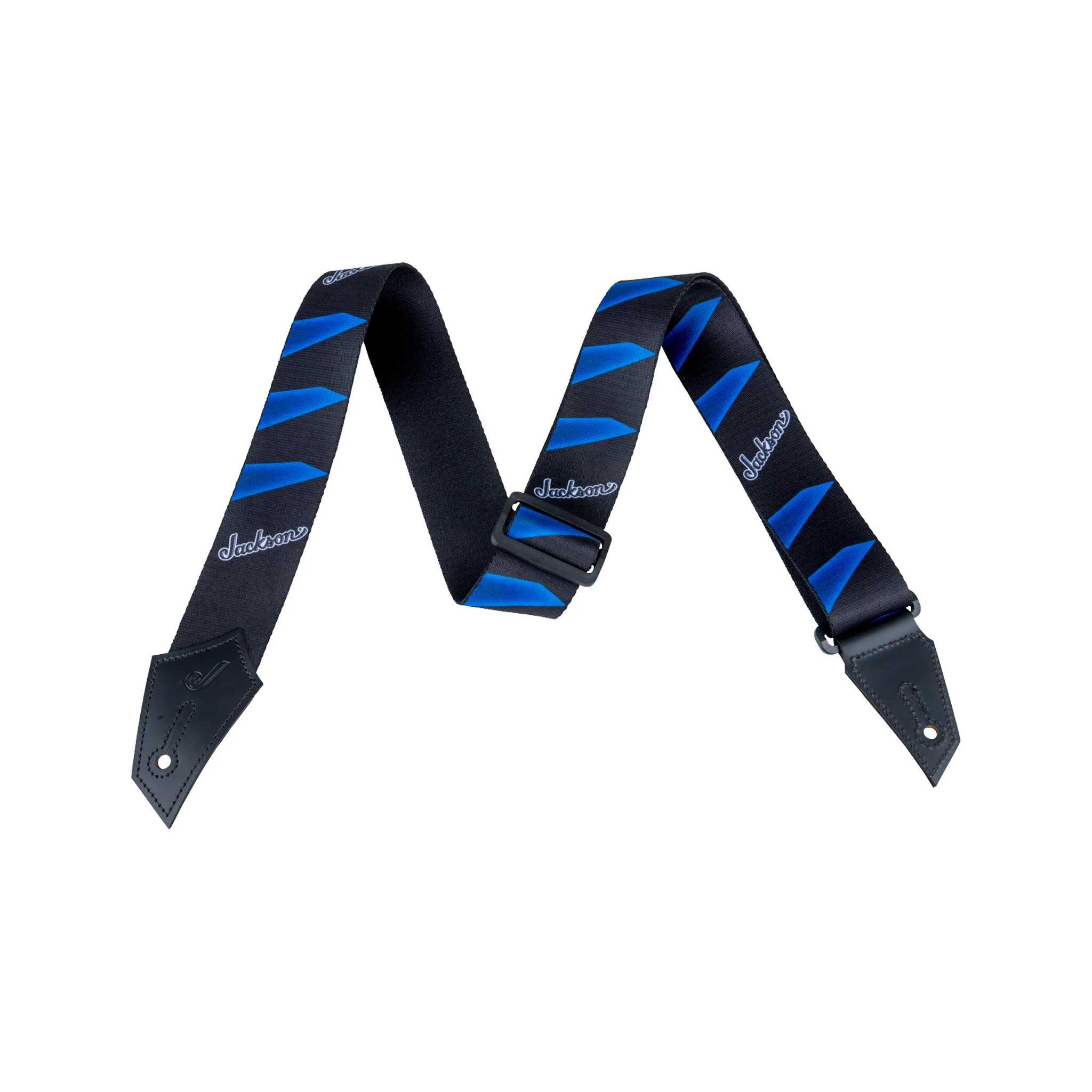 Jackson Headstock Pattern Guitar Strap, Black/Blue