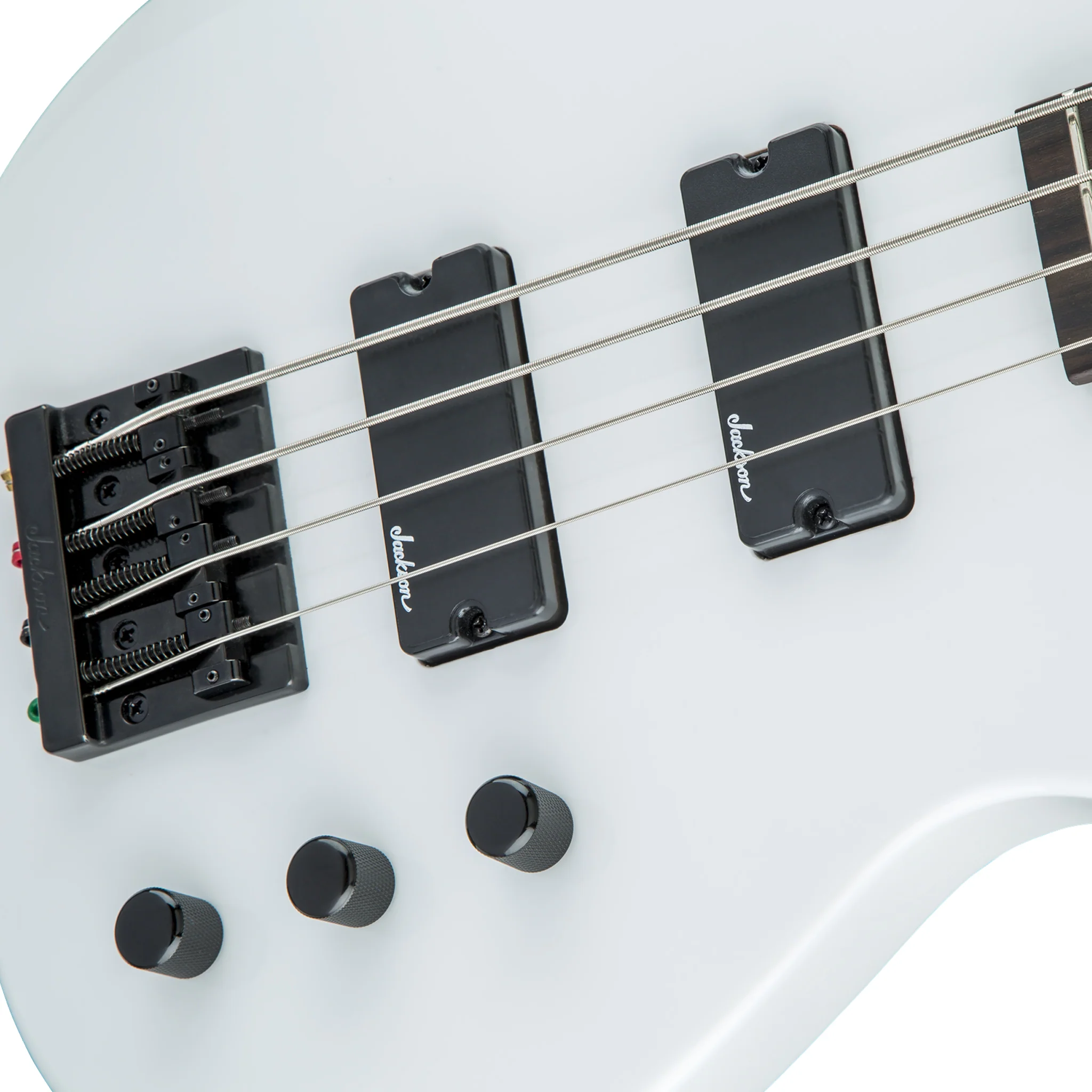 Jackson JS Series Concert Bass JS2 Guitar, Amaranth FB, Snow White - Image 4