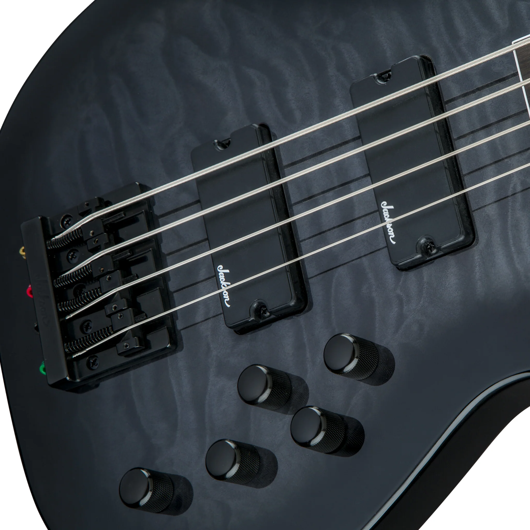 Jackson JS Series Concert Bass JS3Q Guitar, Amaranth FB, Transparent Black Burst - Image 4