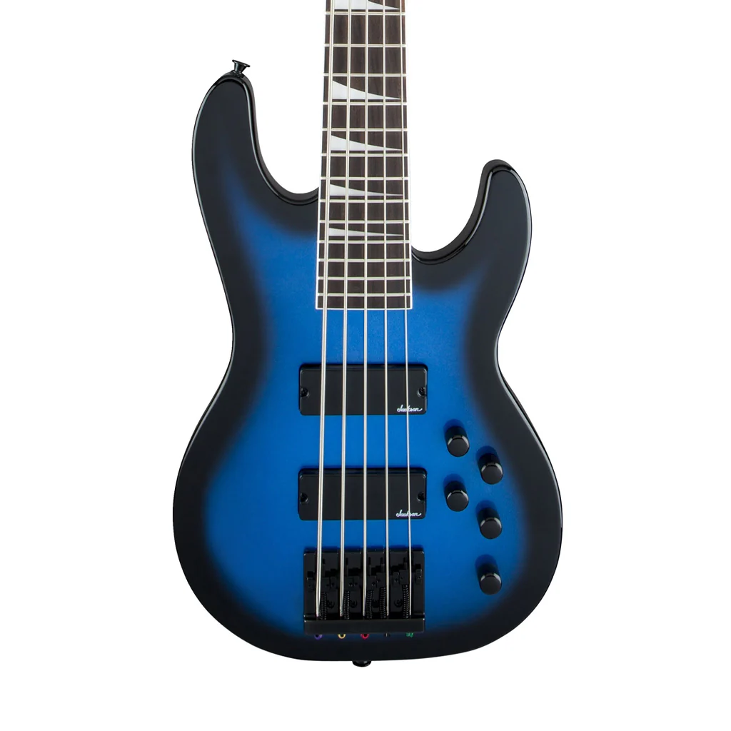 Jackson JS Series Concert Bass JS3V Guitar, Amaranth FB, Metallic Blue Burst - Image 4