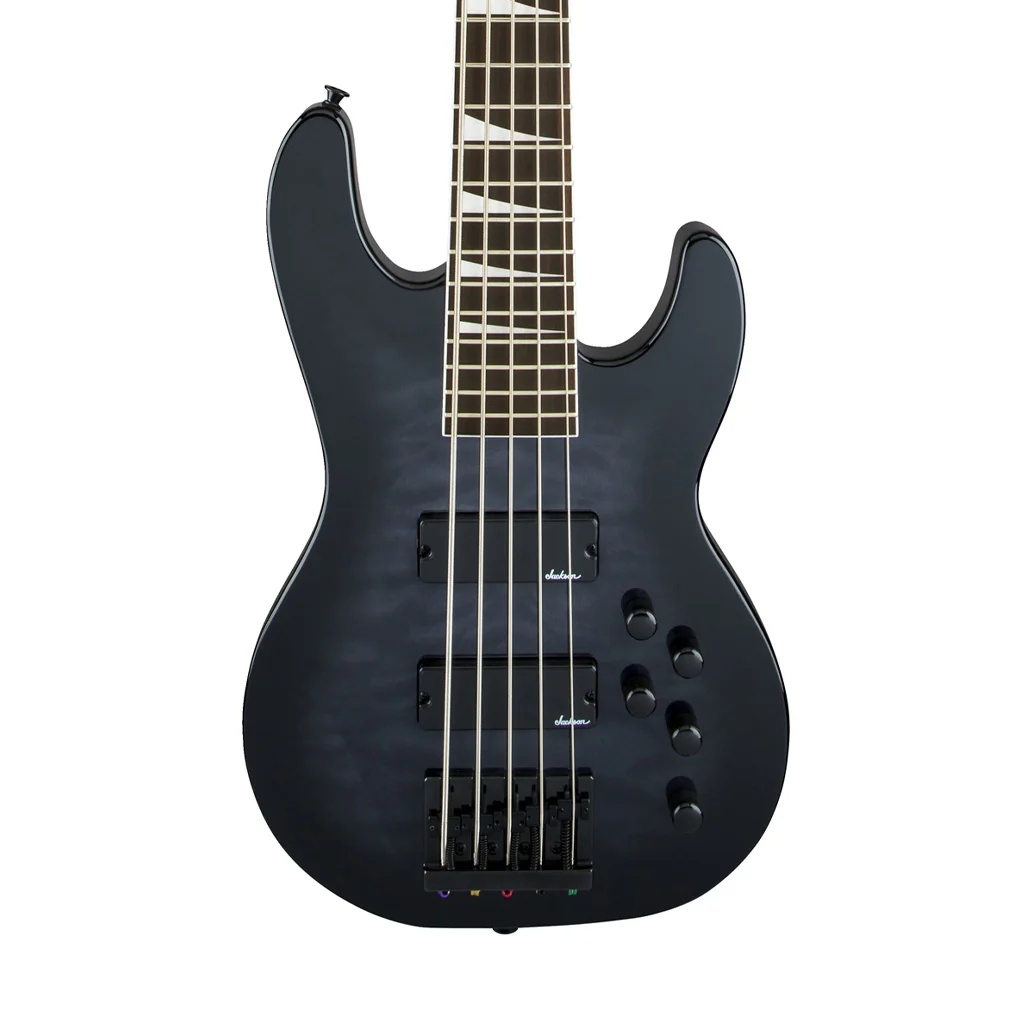 Jackson JS Series Concert Bass JS3VQ Guitar, Amaranth FB, Transparent Black - Image 4