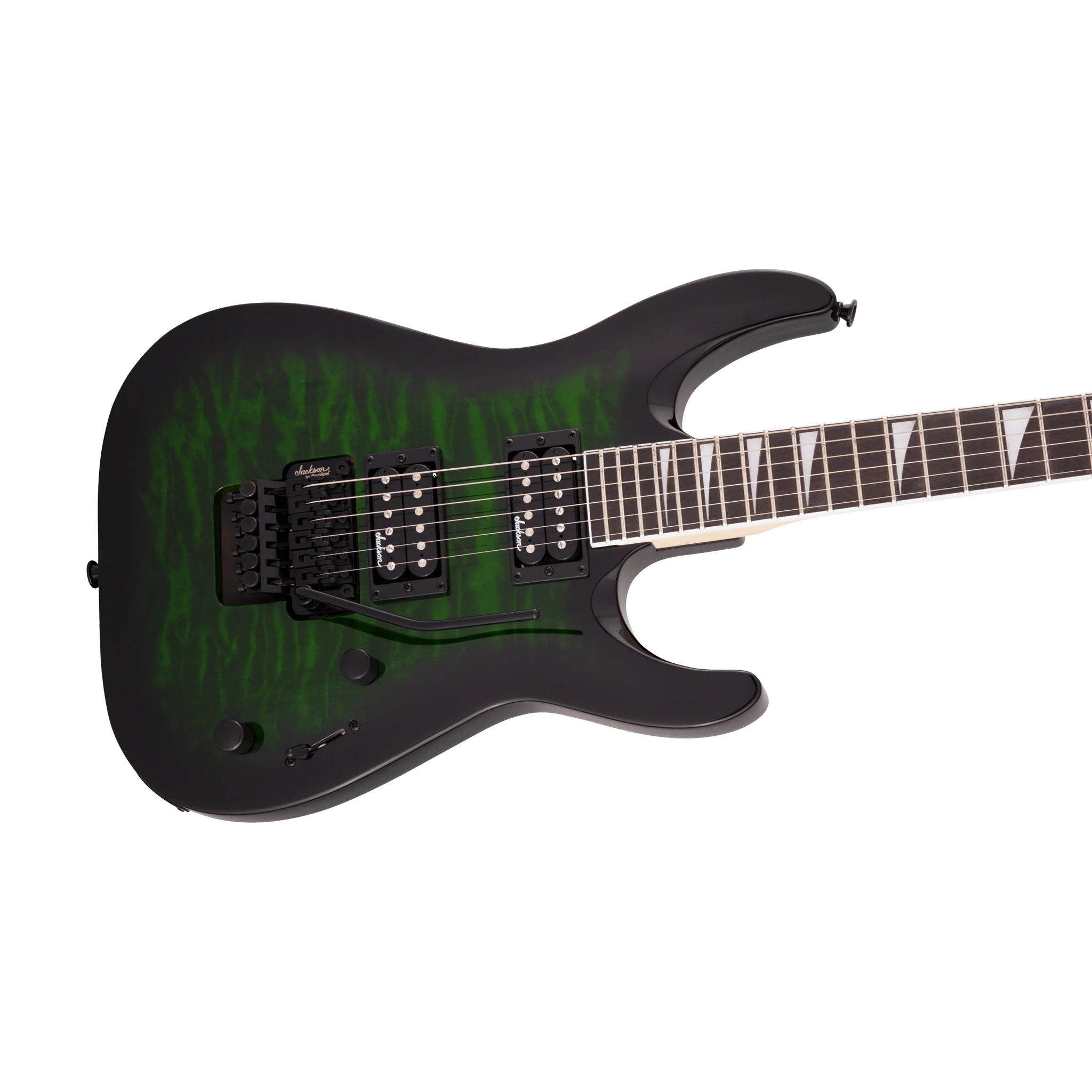 Jackson JS Series Dinky Arch Top JS32Q DKA Electric Guitar, Amaranth FB, Trans Green Burst - Image 5