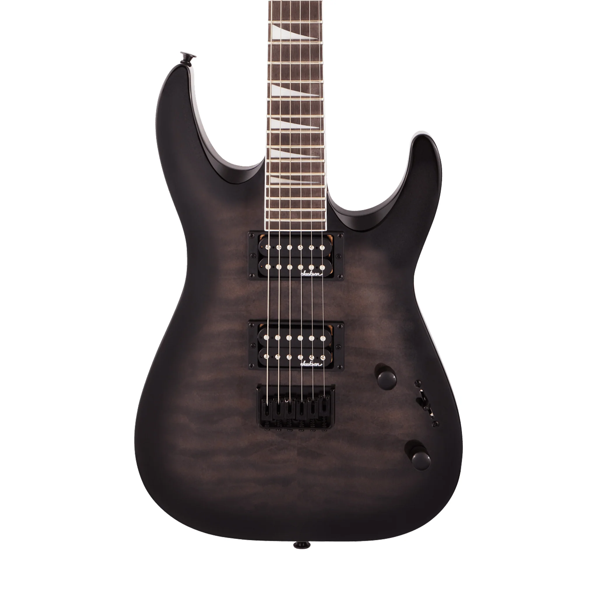 Jackson JS Series Dinky Arch Top JS32Q DKA HT Electric Guitar, Amaranth FB, Transparent Black Burst - Image 3