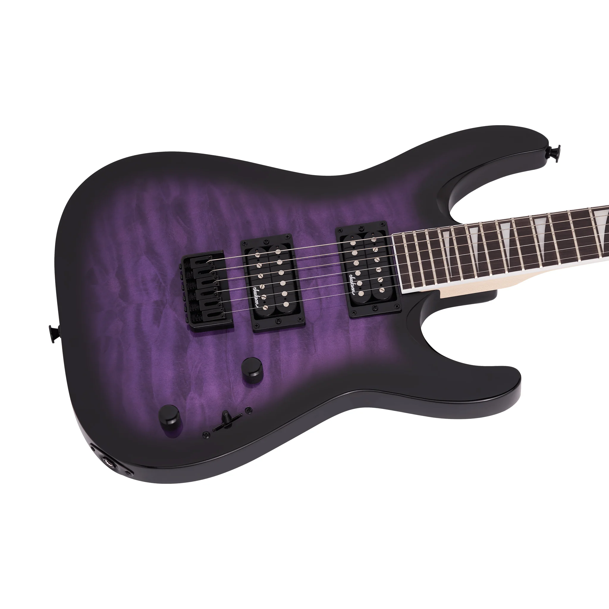 Jackson JS Series Dinky Arch Top JS32Q DKA HT Electric Guitar, Amaranth FB, Transparent Purple Burst - Image 5