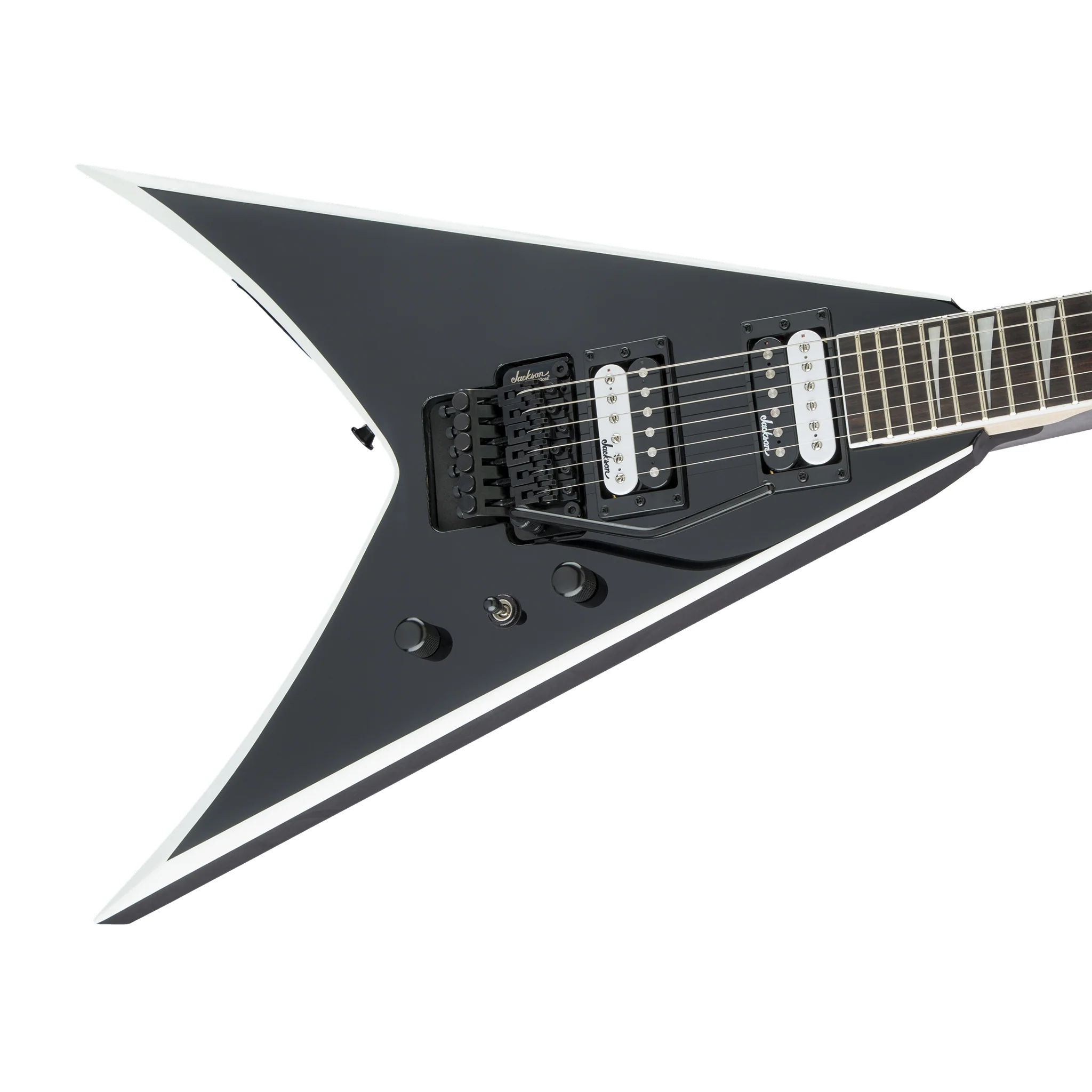 Jackson JS Series King V JS32 Electric Guitar, Amaranth FB, Black with White Bevels - Image 5