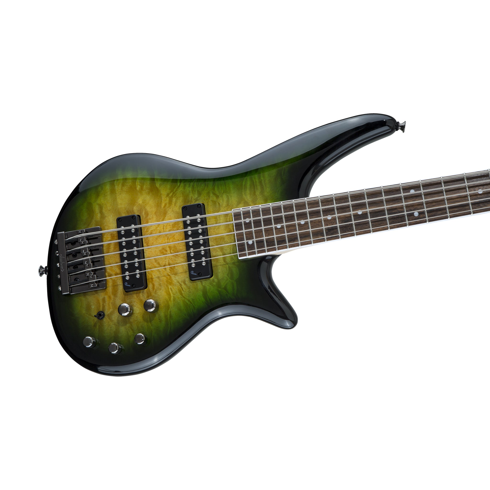 Jackson JS Series Spectra Bass JS3QV QMT 5-String Electric Bass Guitar, Alien Burst - Image 3