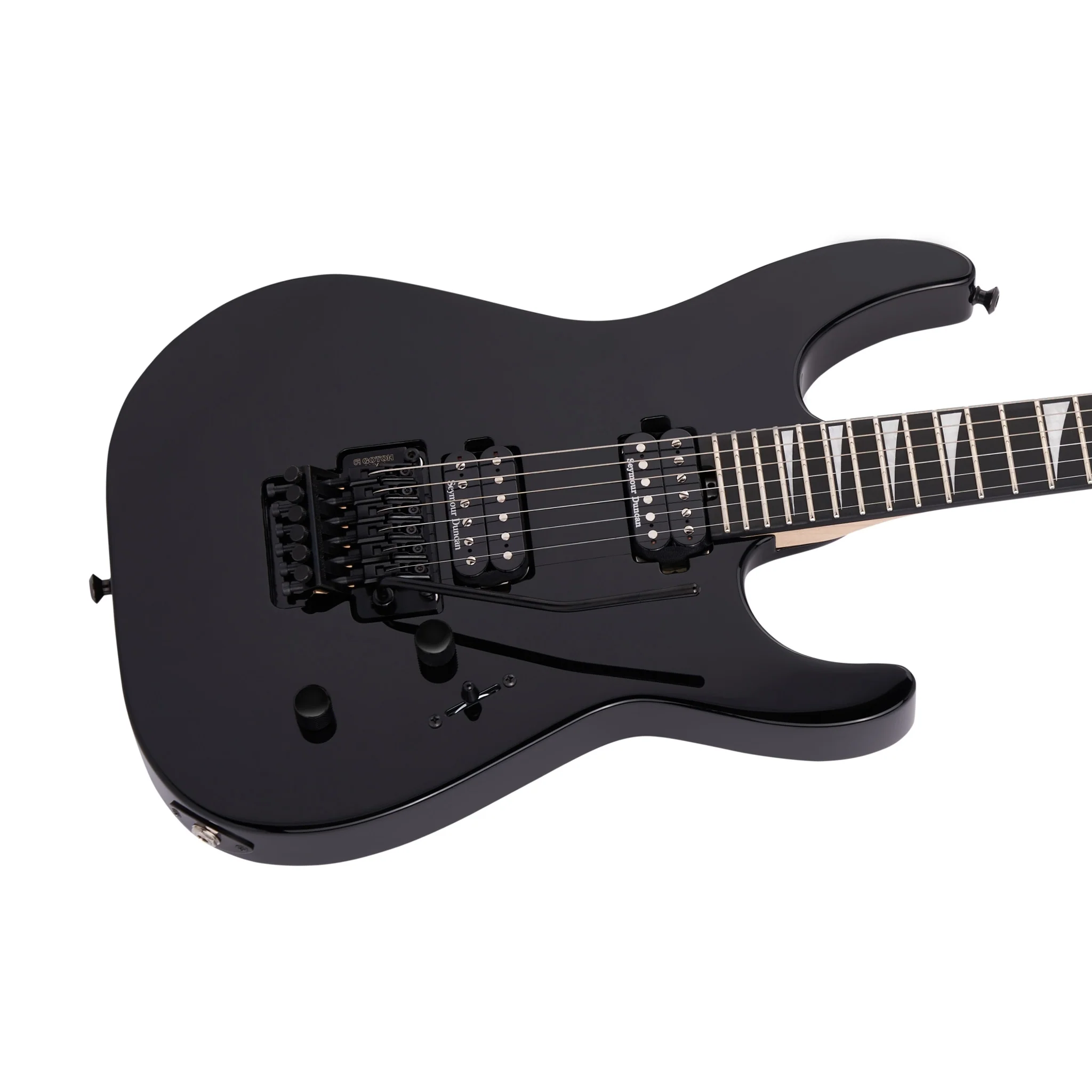Jackson MJ Series Dinky DKR MAH Electric Guitar, Ebony FB, Gloss Black - Image 6