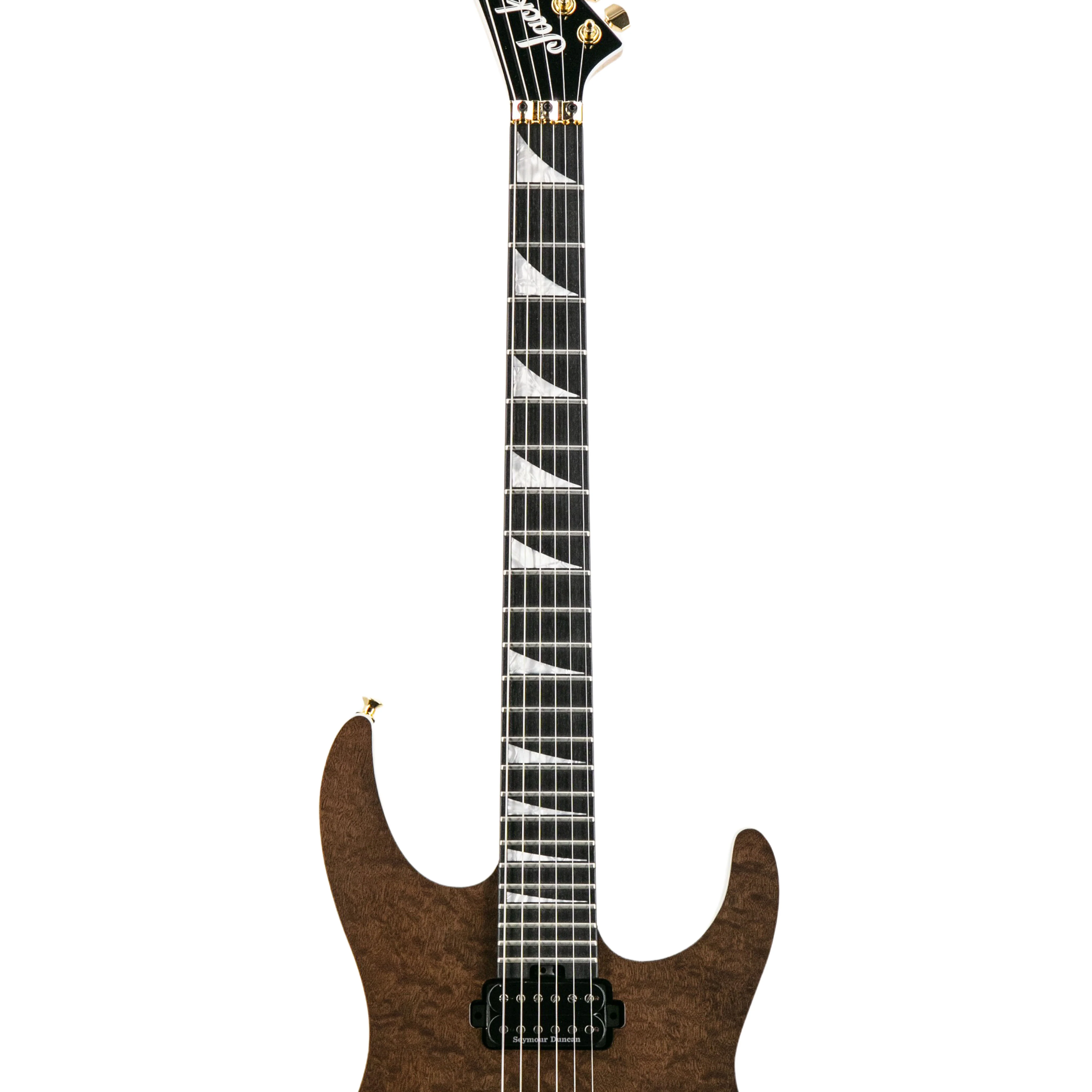 Jackson MJ Series Dinky DKRP Burl Mahogany Electric Guitar, Ebony FB, Dark Mocha - Image 5