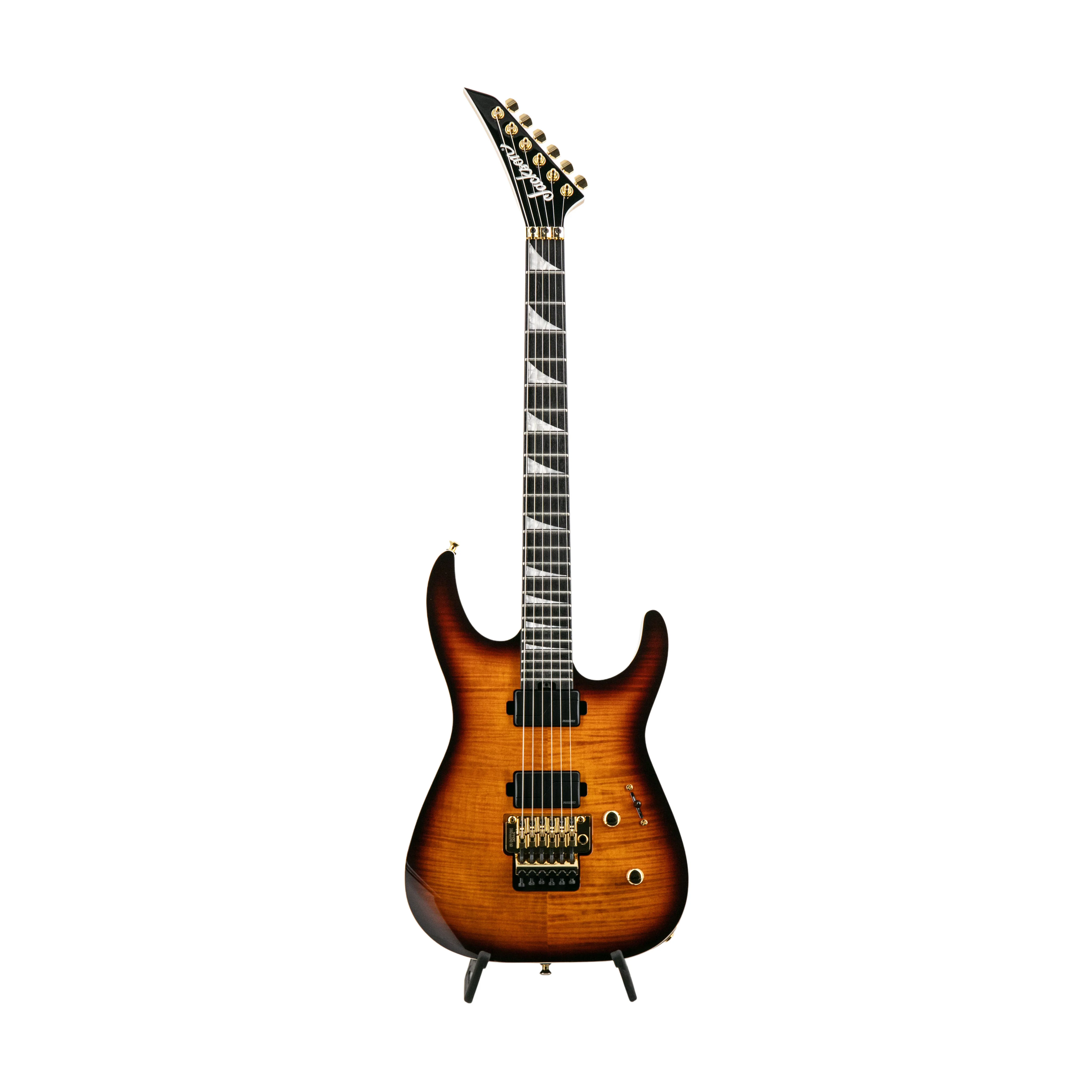 Jackson MJ Series Dinky DKRP Flame Maple Fluence Electric Guitar, Ebony FB, Amber Burst