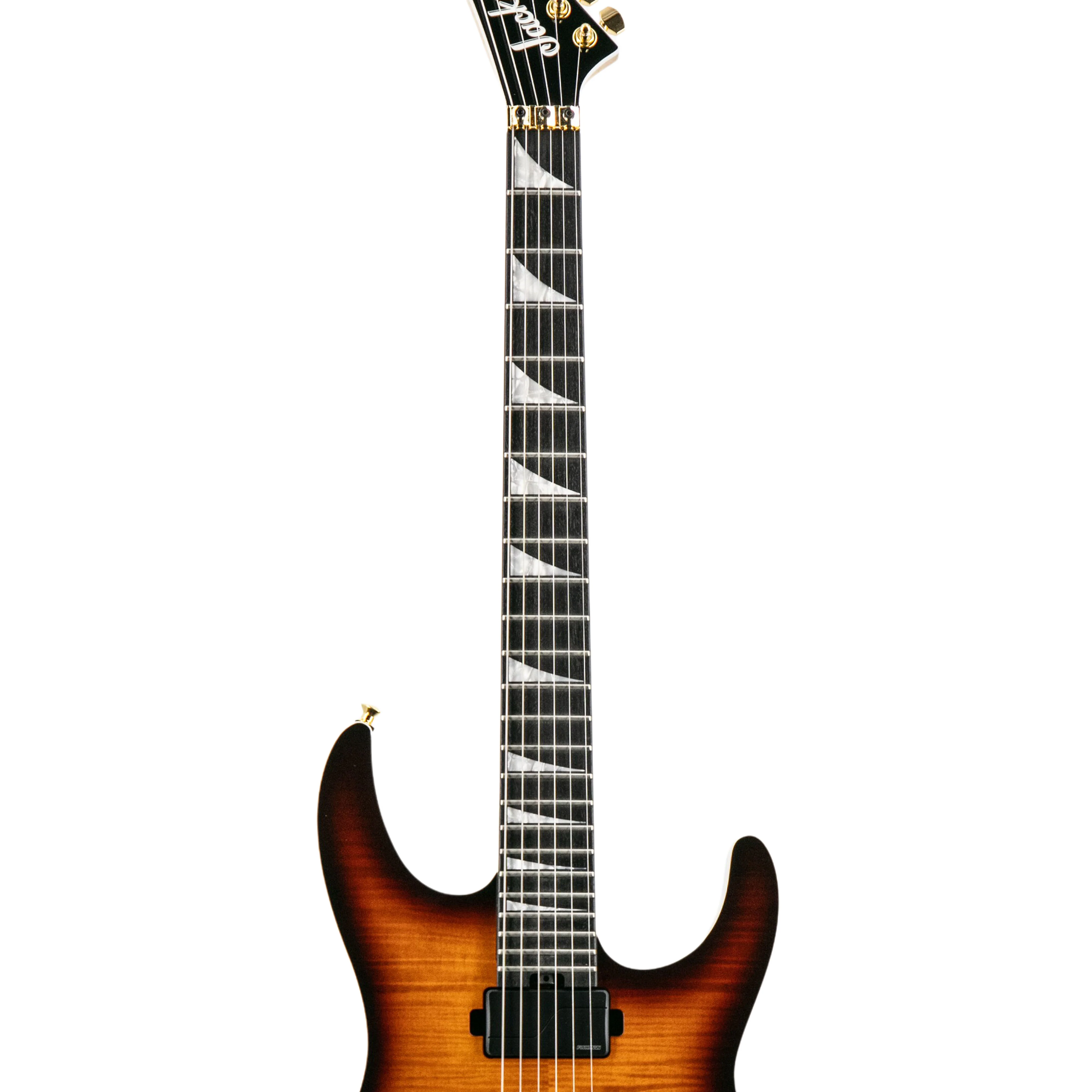 Jackson MJ Series Dinky DKRP Flame Maple Fluence Electric Guitar, Ebony FB, Amber Burst - Image 5