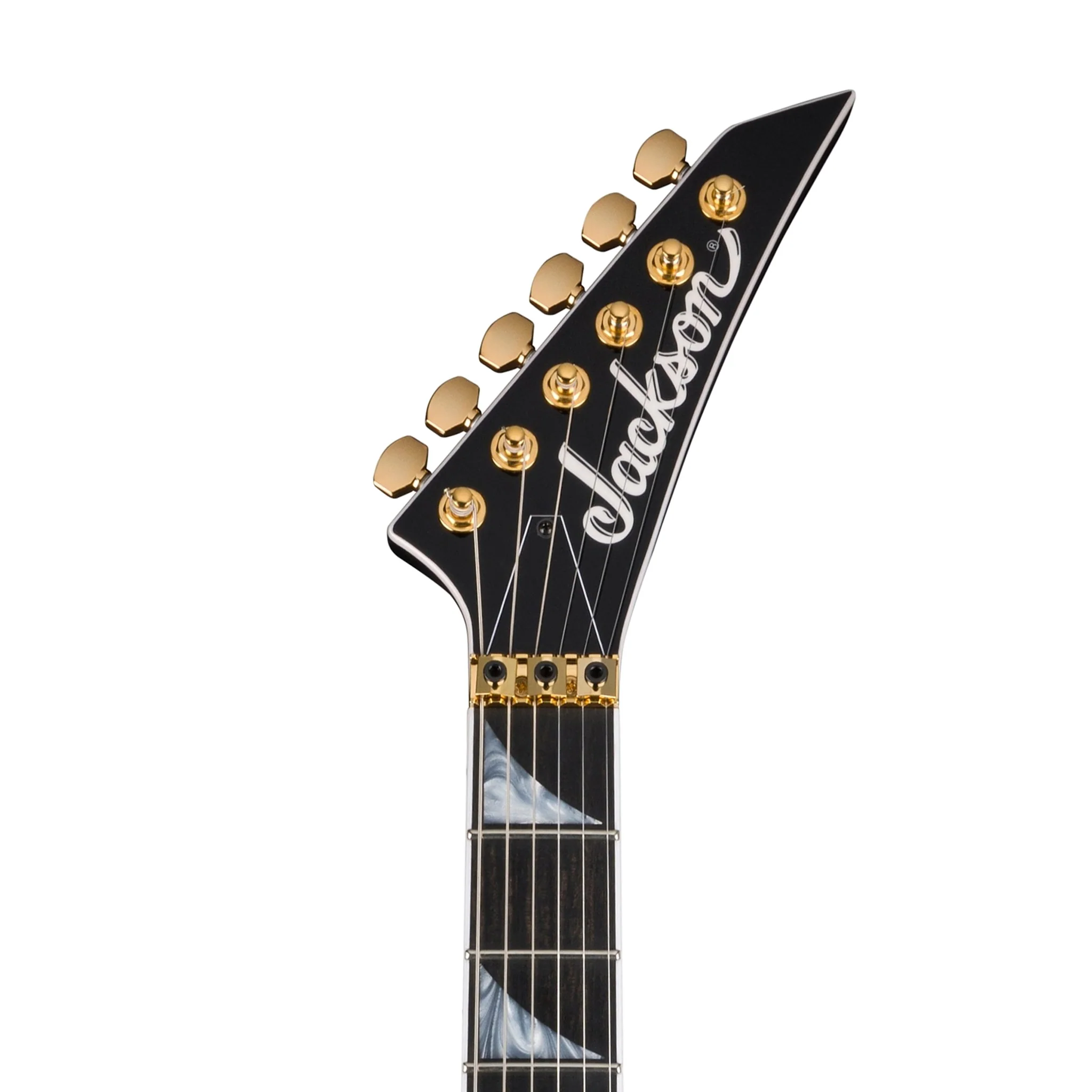 Jackson MJ Series Rhoads RR24 MG Electric Guitar, Ebony FB, Black/Yellow Pinstripes - Image 6