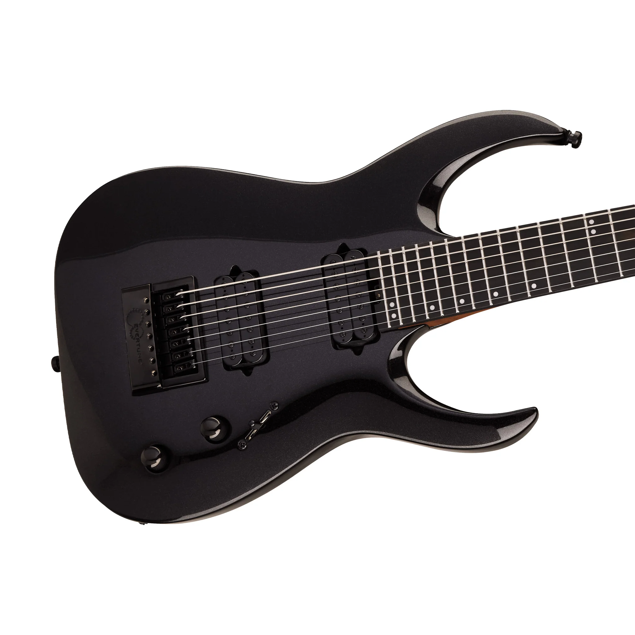 Jackson Pro Plus Series Signature Misha Mansoor Juggernaut ET7 Guitar, Ebony FB, Metallic Black - Image 5