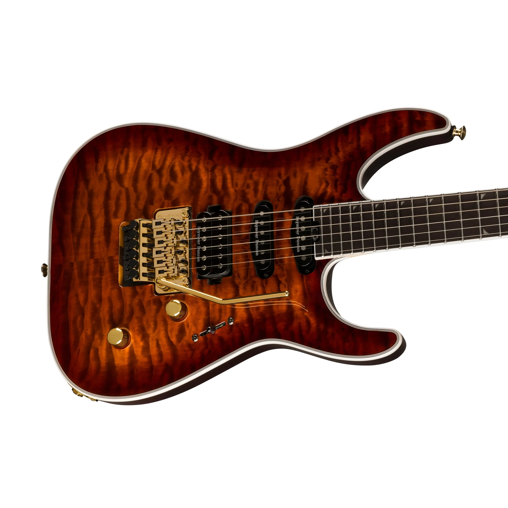 Jackson Pro Plus Series Soloist SLA3Q Electric Guitar, Ebony FB, Amber Tiger Eye - Image 5