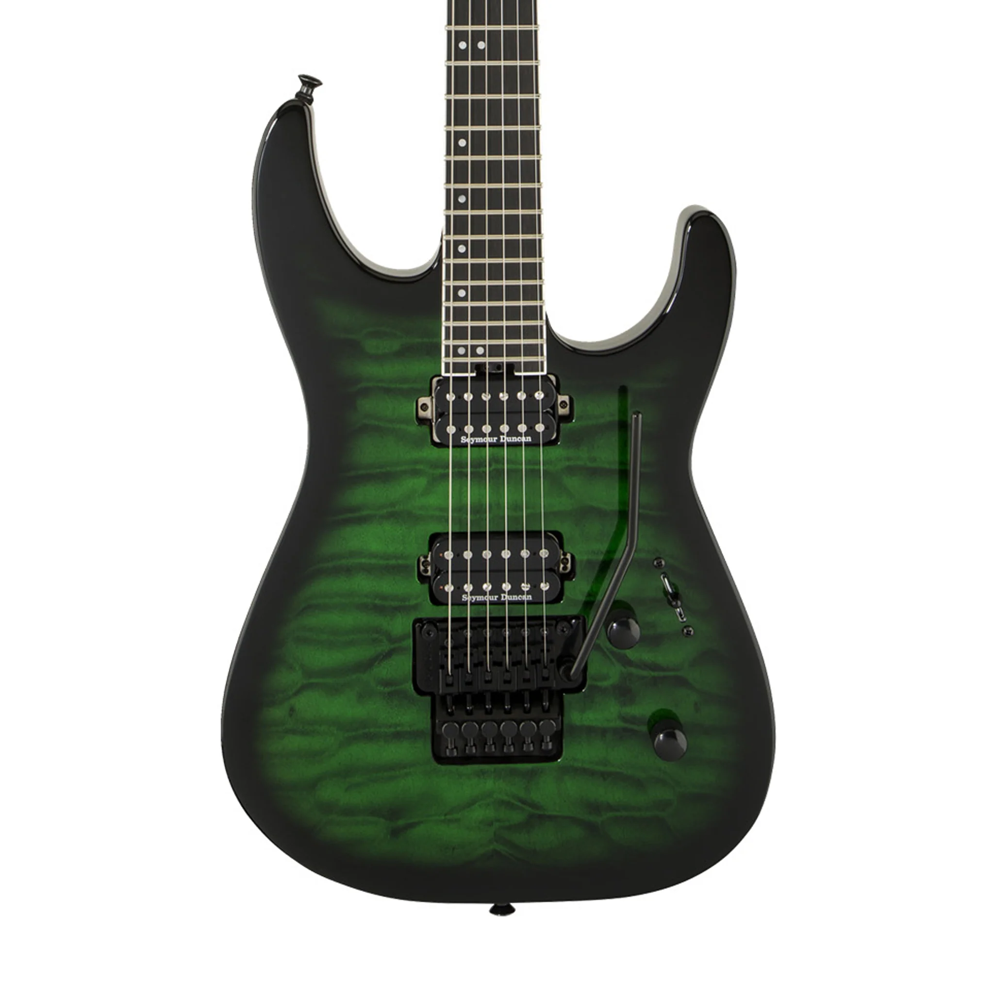 Jackson Pro Series Dinky DK2Q Electric Guitar, Ebony FB, Transparent Green Burst - Image 3