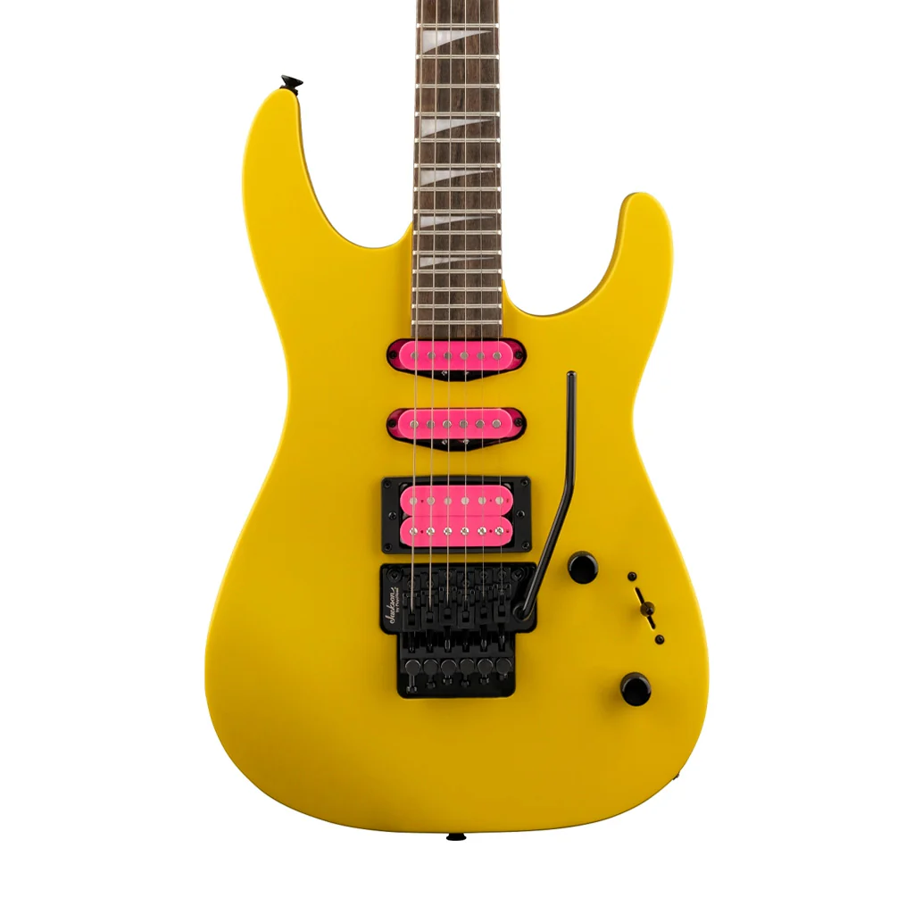 Jackson X Series Dinky DK3XR HSS Electric Guitar, Laurel FB, Caution Yellow - Image 3