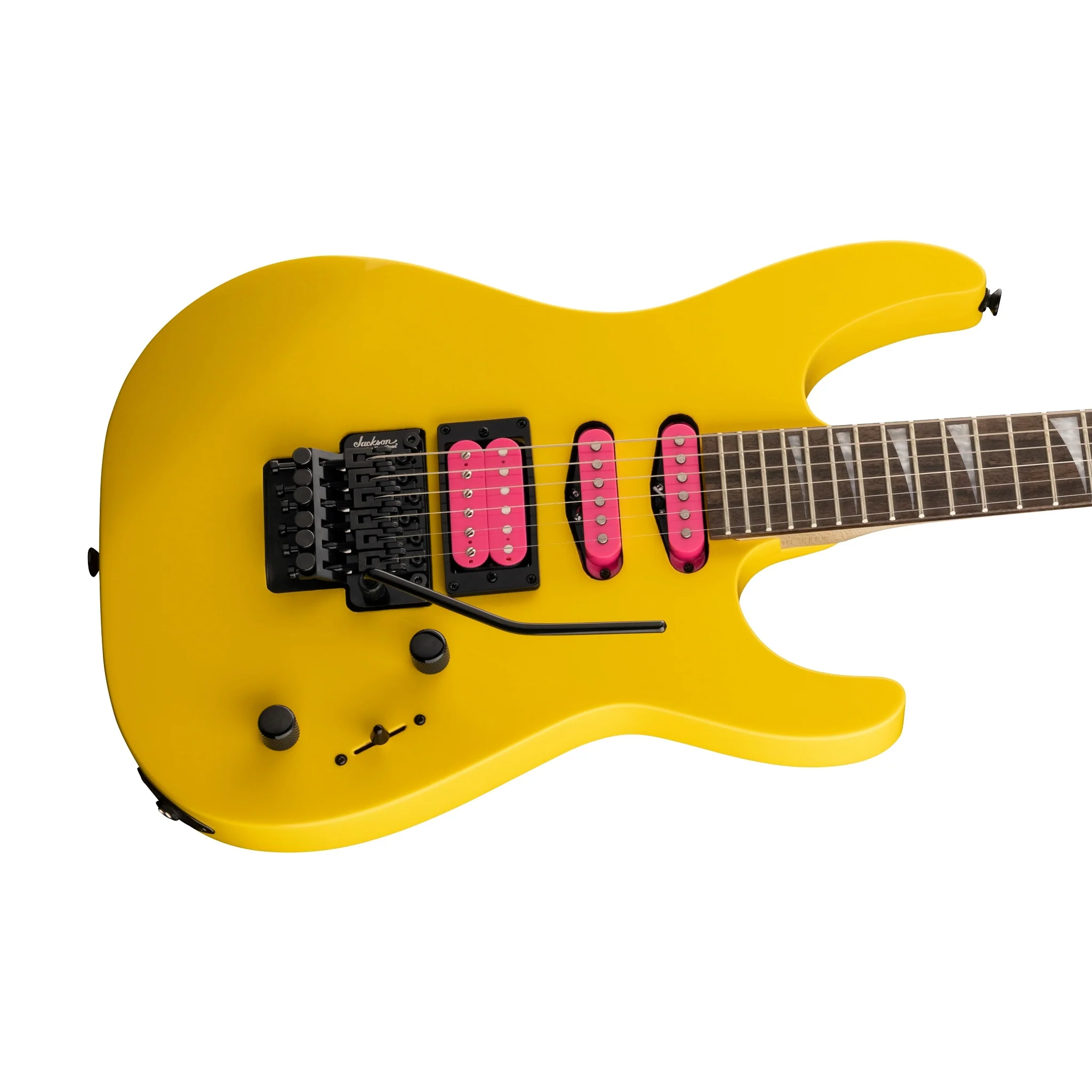 Jackson X Series Dinky DK3XR HSS Electric Guitar, Laurel FB, Caution Yellow - Image 5