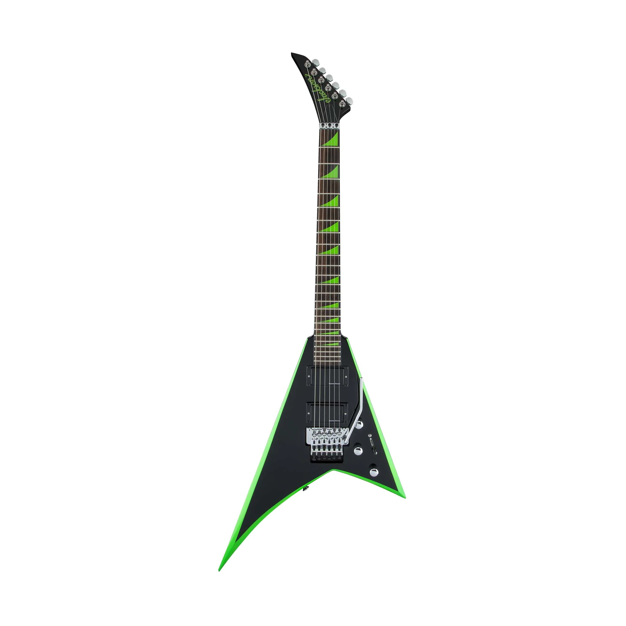 Jackson X series Rhoads RRX24 Electric Guitar, RW FB, Black w/Neon Green Bevels