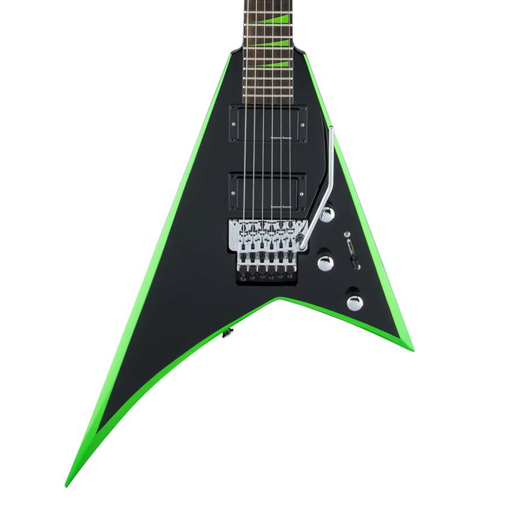 Jackson X series Rhoads RRX24 Electric Guitar, RW FB, Black w/Neon Green Bevels - Image 3