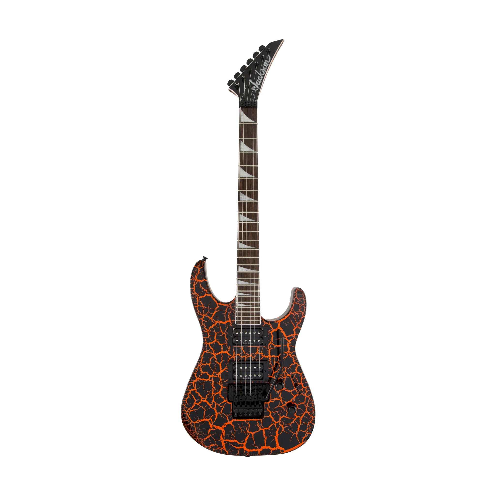 Jackson X Series Soloist SLX Crackle Electric Guitar, Laurel FB, Orange Crackle