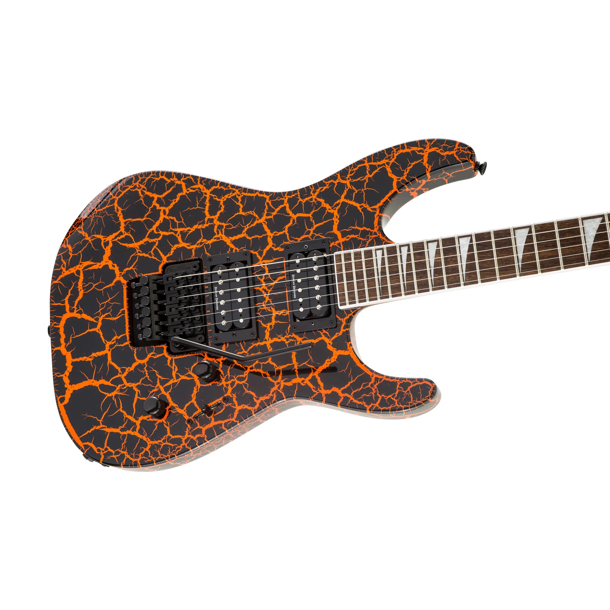 Jackson X Series Soloist SLX Crackle Electric Guitar, Laurel FB, Orange Crackle - Image 6