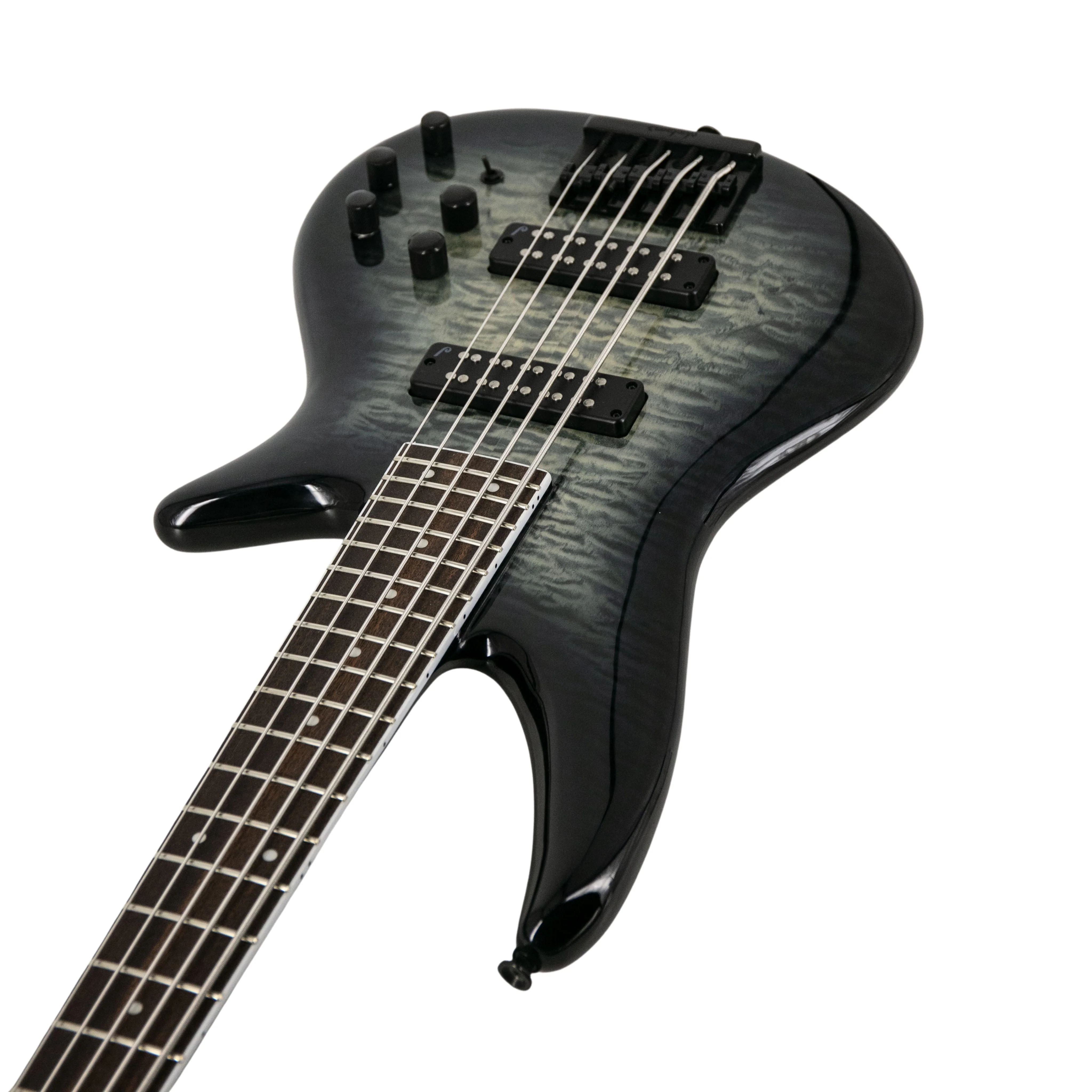 Jackson X Series Spectra Bass SBXQ V Electric Guitar, Laurel FB, Transparent Black Burst, ISJ210XXXX - Image 2