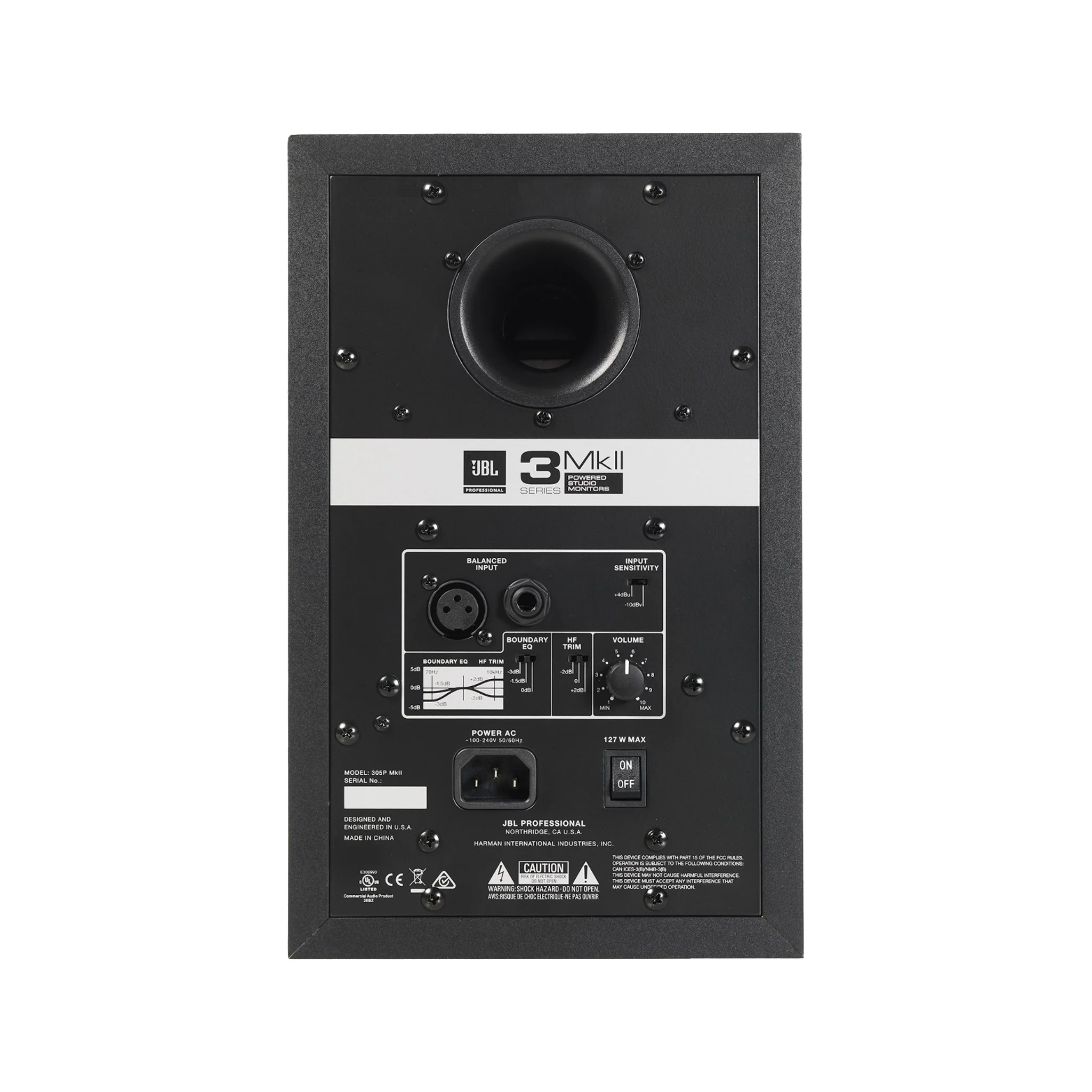 JBL 305P MKII 5 Inch Powered Studio Monitor, Single, Black - Image 2