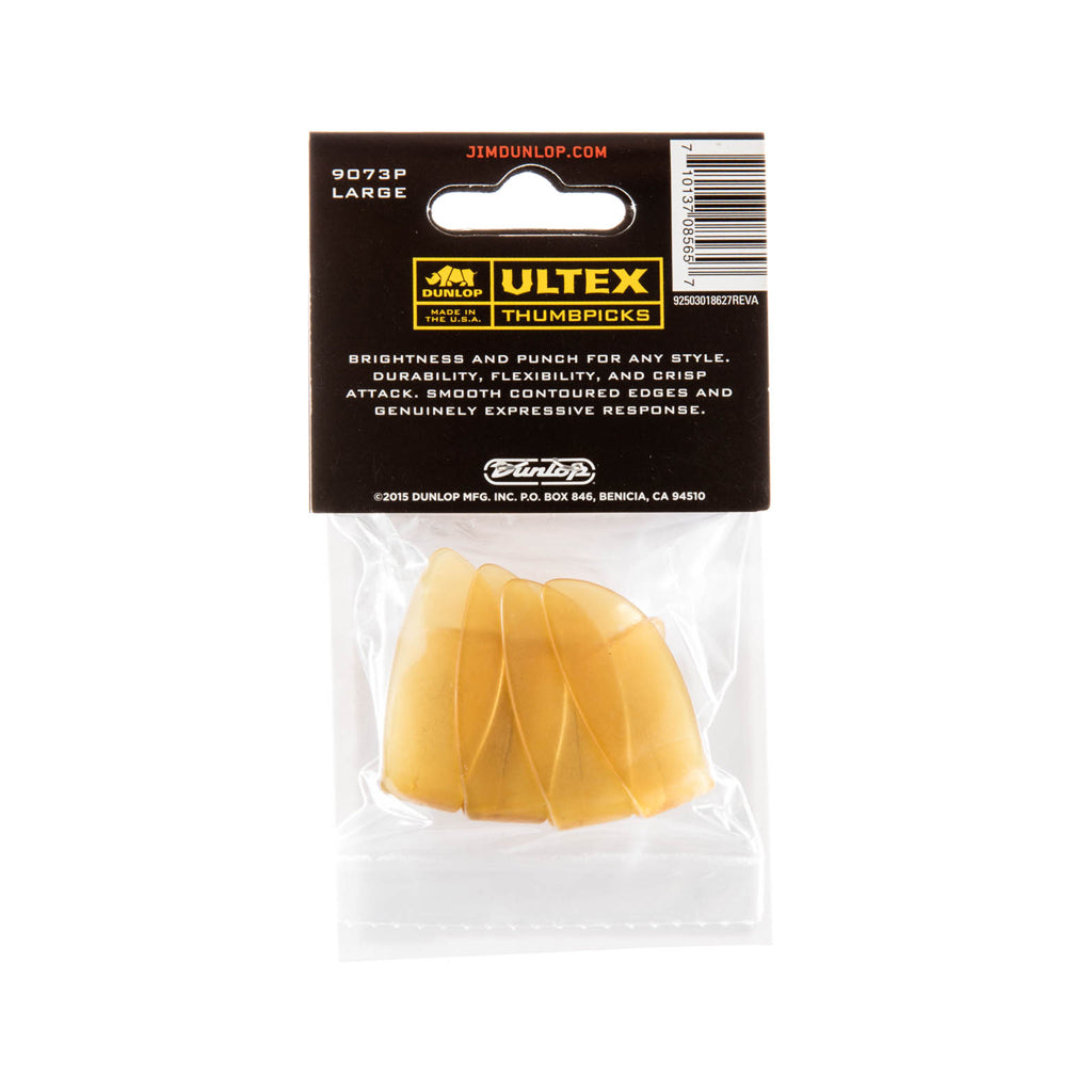 Jim Dunlop 9073P Ultex Gold Thumbpick, Large, 4-Pack - Image 2