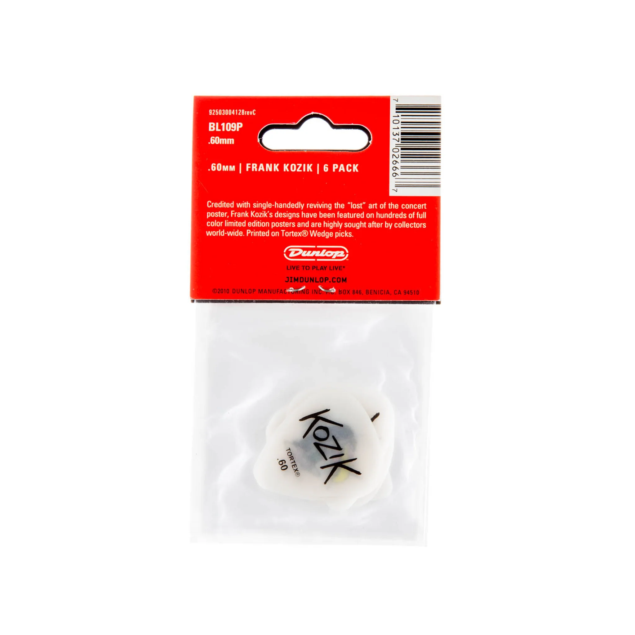 Jim Dunlop BL109P.60 Frank Kozik Series 1 Guitar Picks, 0.60mm, 6-Pack - Image 3