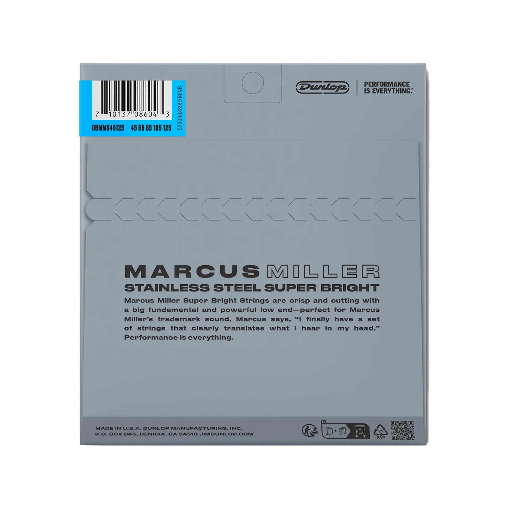 Jim Dunlop DBMMS45125 Marcus Miller Super Bright Bass 5-String Set, 45-125 - Image 2