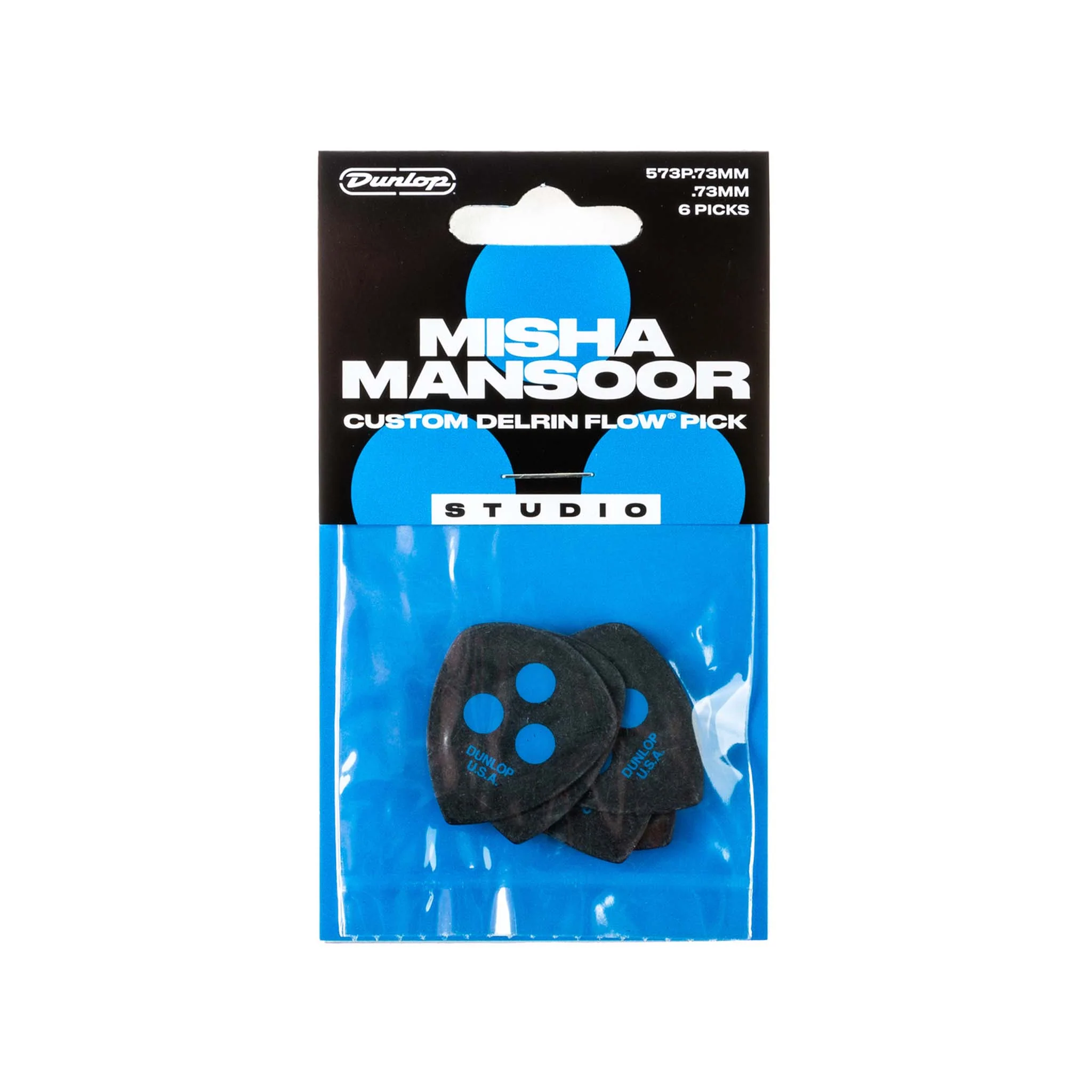 Jim Dunlop Misha Mansoor Custom Delrin Flow Guitar Pick Studio .73MM, 6-Pack - Image 4