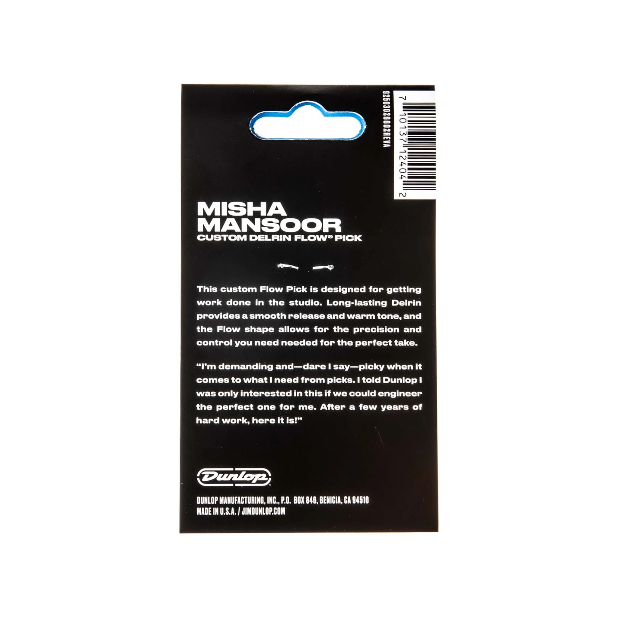 Jim Dunlop Misha Mansoor Custom Delrin Flow Guitar Pick Studio .73MM, 6-Pack - Image 5