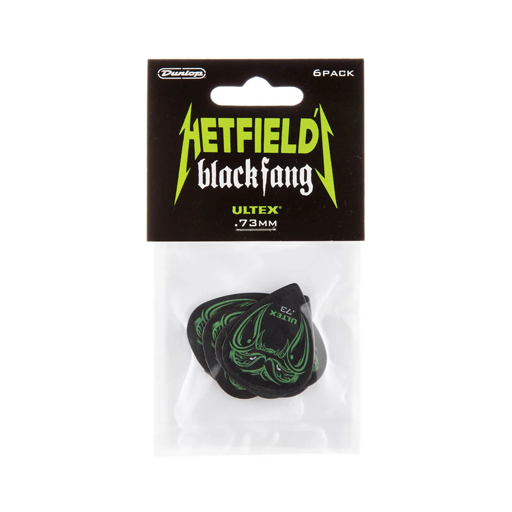 Jim Dunlop PH112P.73 Black Fang Guitar Pick, 6-Picks Player Pack