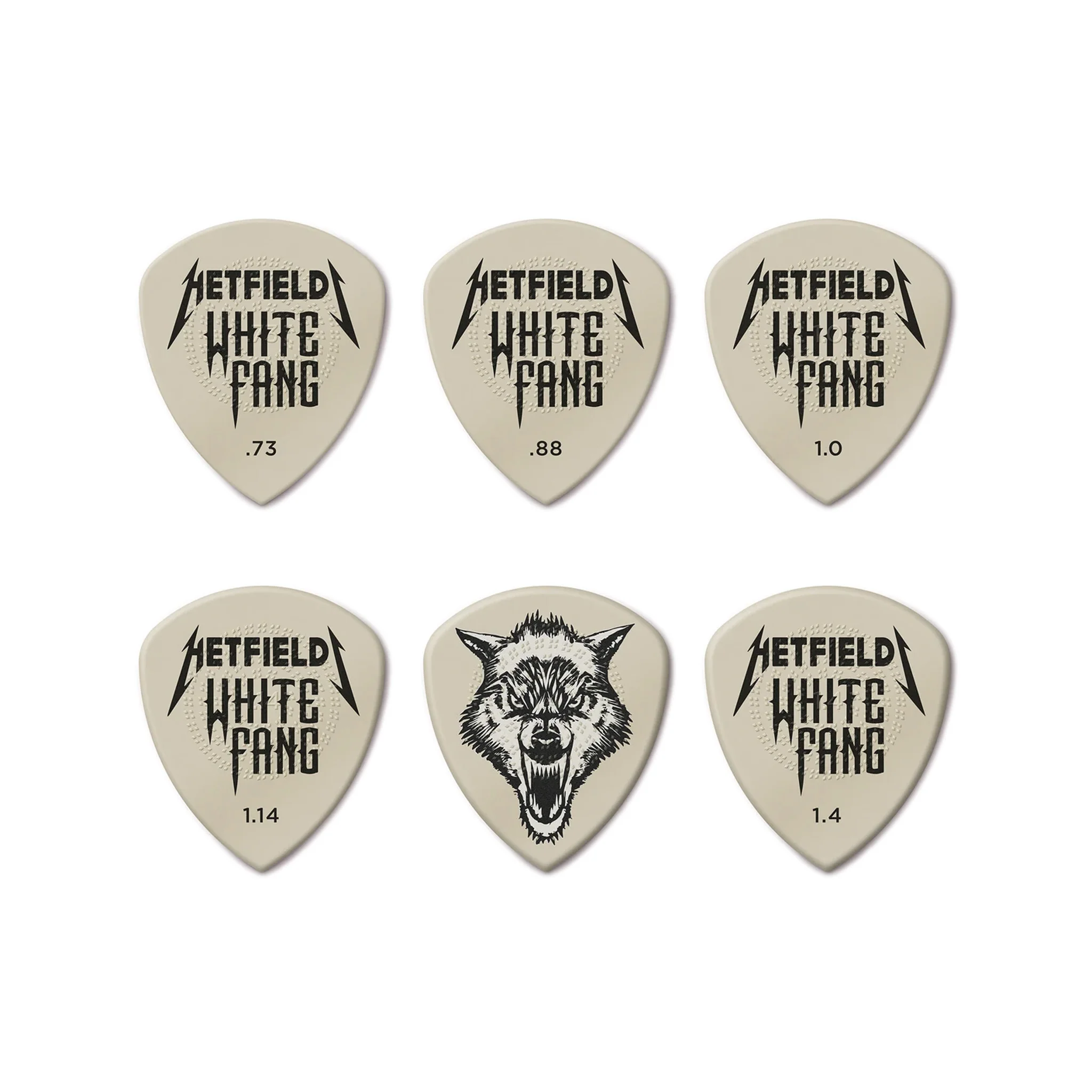 Jim Dunlop PVPPH Hetfields White Fang Custom Flow Pick Variety, 6-Pack