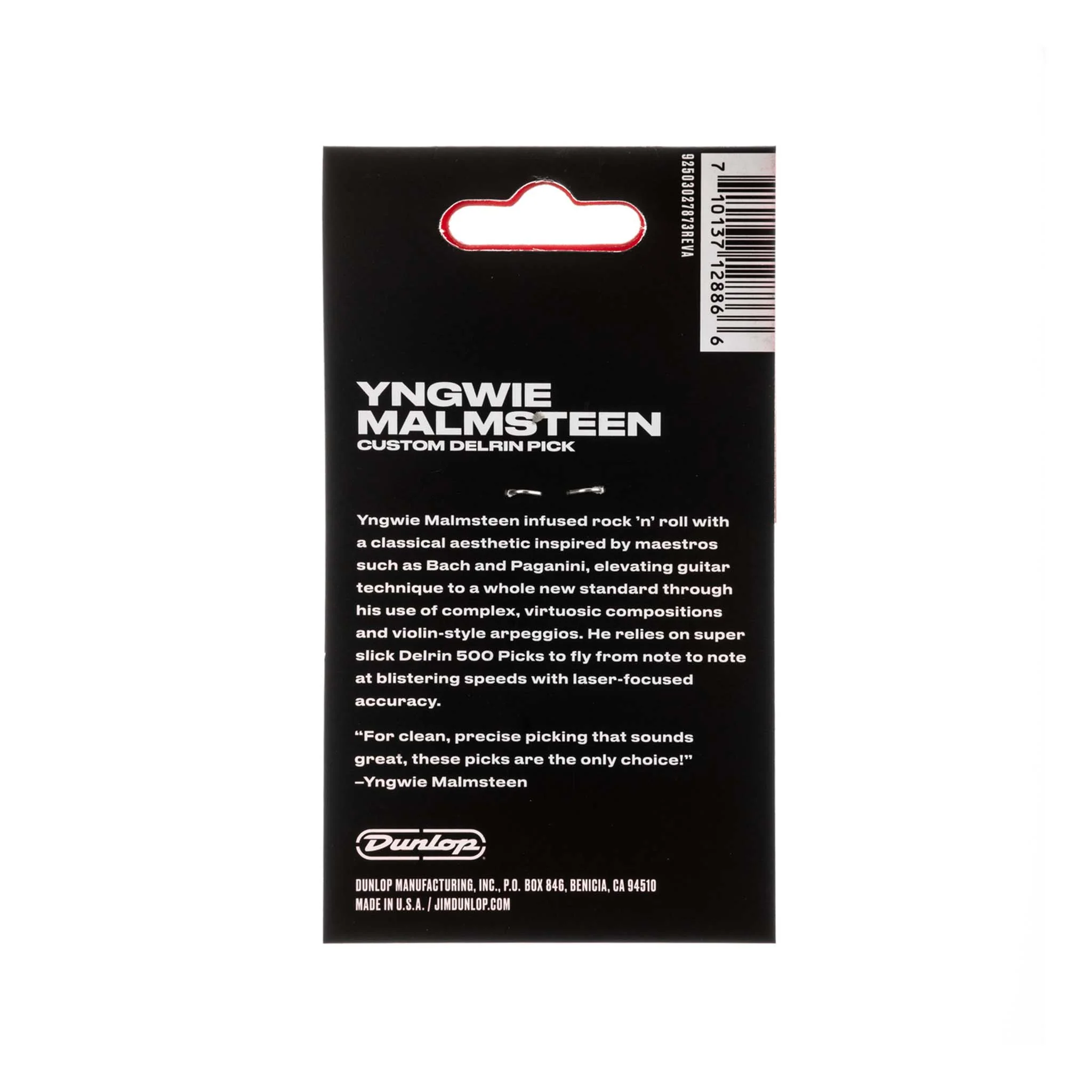 Jim Dunlop YJMP03YL Malmsteen Custom Delrin Guitar Pick, 1.14 mm, Pack of 6 - Image 5
