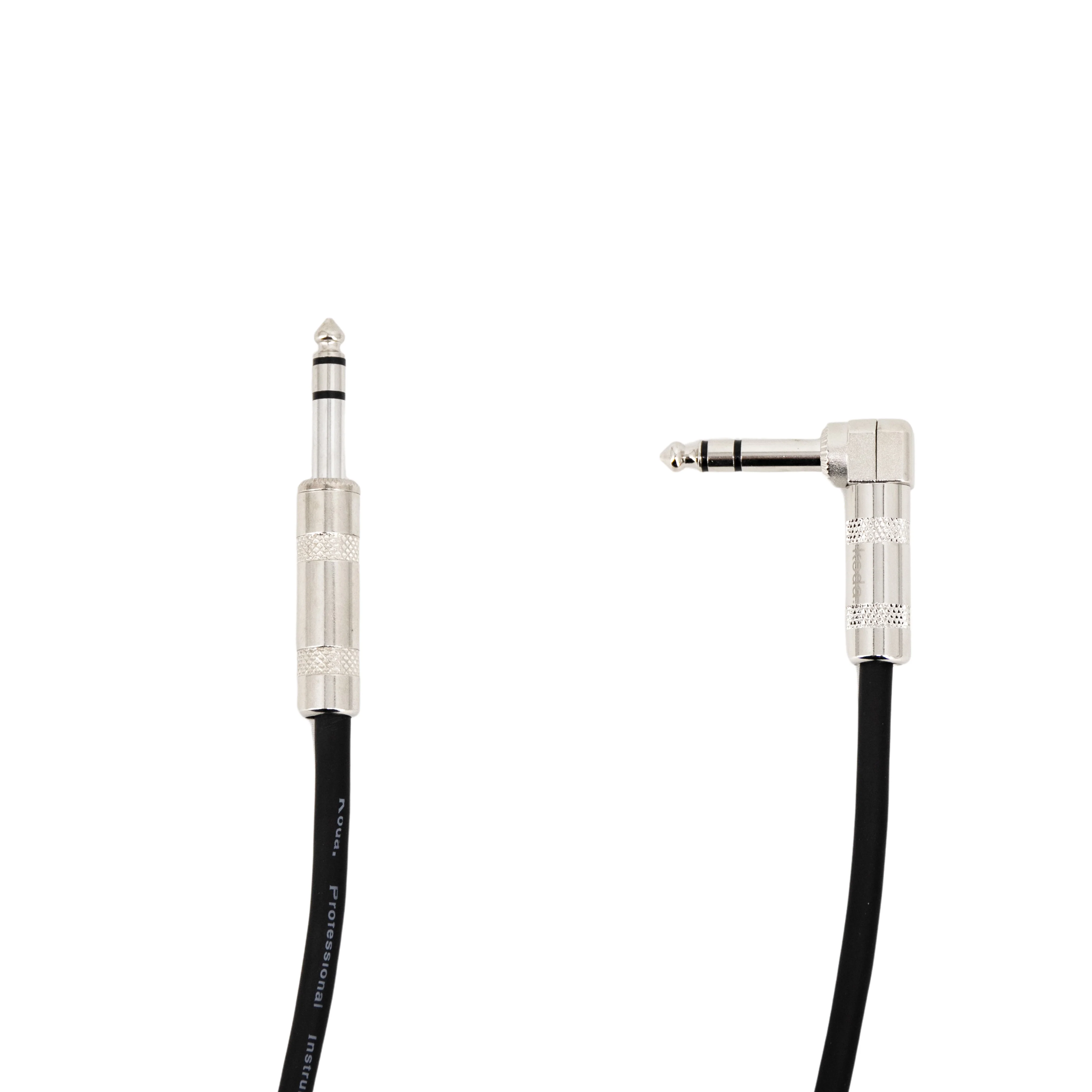 koda essential KBC10RA Straight TRS 1/4 inch to Angled TRS 1/4 inch Balanced Cable, 10ft - Image 2