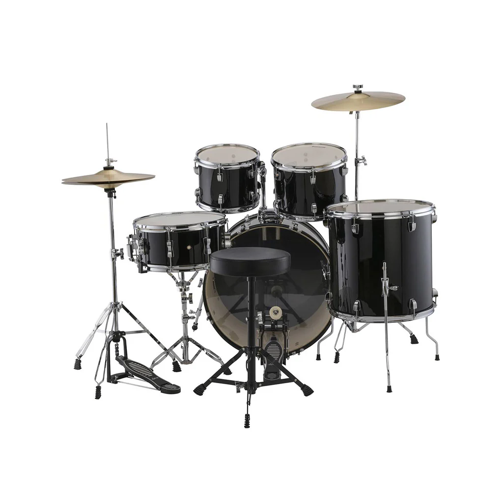 Ludwig LC19011 Accent Fuse 5-Piece Drums Set w/Hardware+Throne+Cymbal, Black Sparkle - Image 3