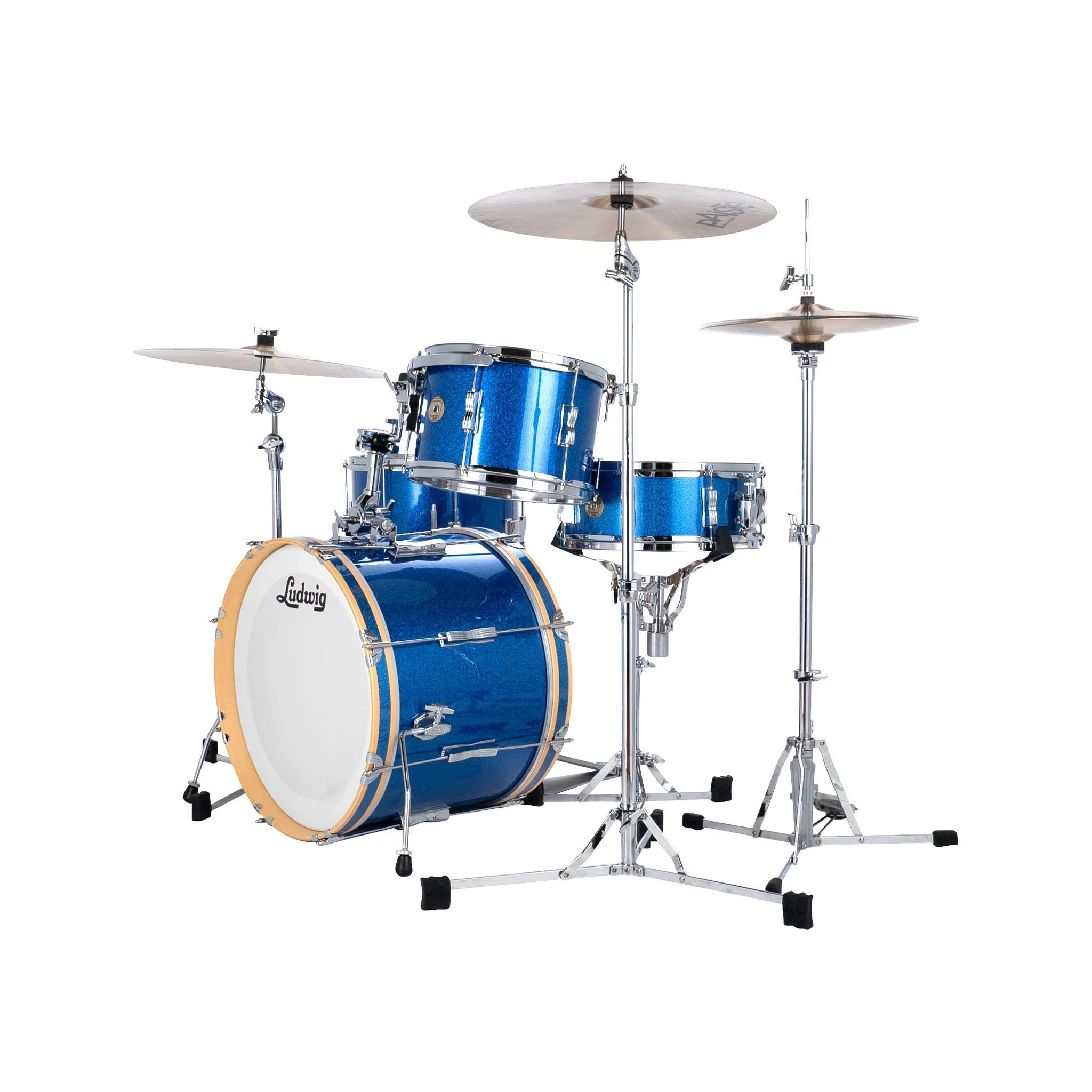 Ludwig LCLUB22BL Continental Club 4-Piece Drum Kit(22B+16F+13T+14S), Blue Sparkle - Image 2