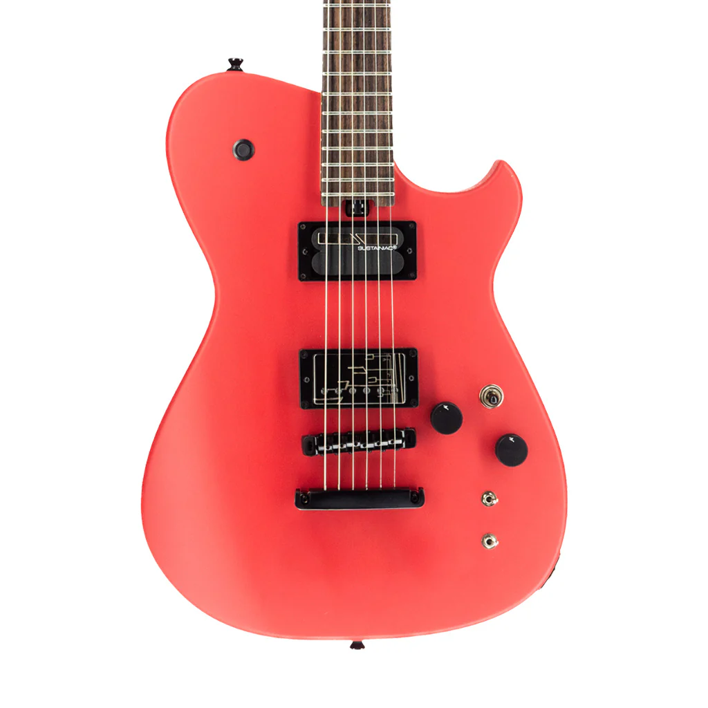 Manson Guitar Works MB-1 New Era Sustainiac Electric Guitar, RW FB, Satin Fire Red - Image 3