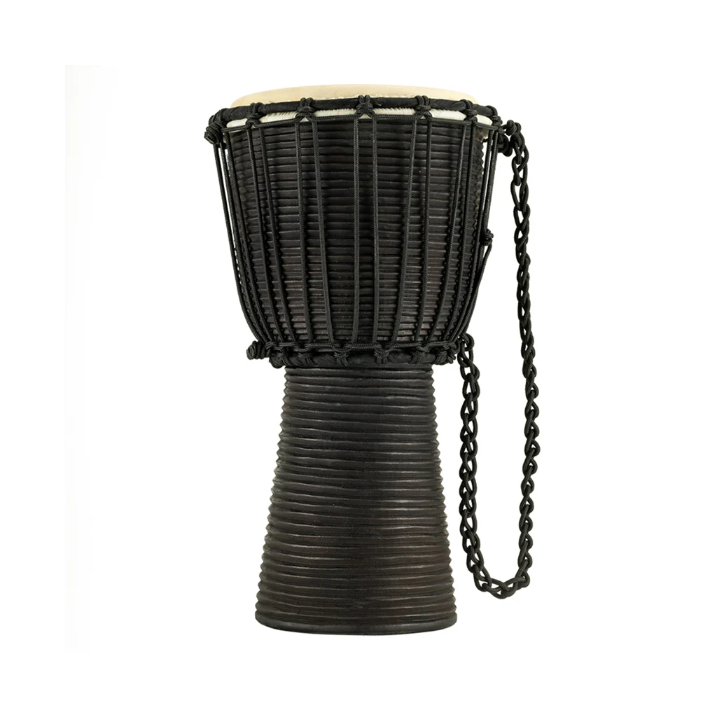 MEINL Percussion HDJ3-S 8inch Rope Tuned Headliner Wood Djembe, Black River Series - Image 2