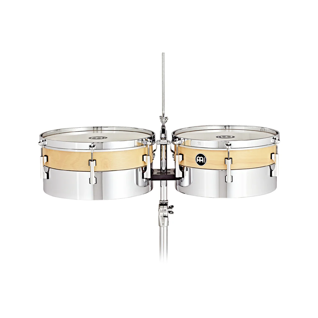 MEINL Percussion HYT1314 13+14inch Hybrid Timbales, Siam Oak/Steel