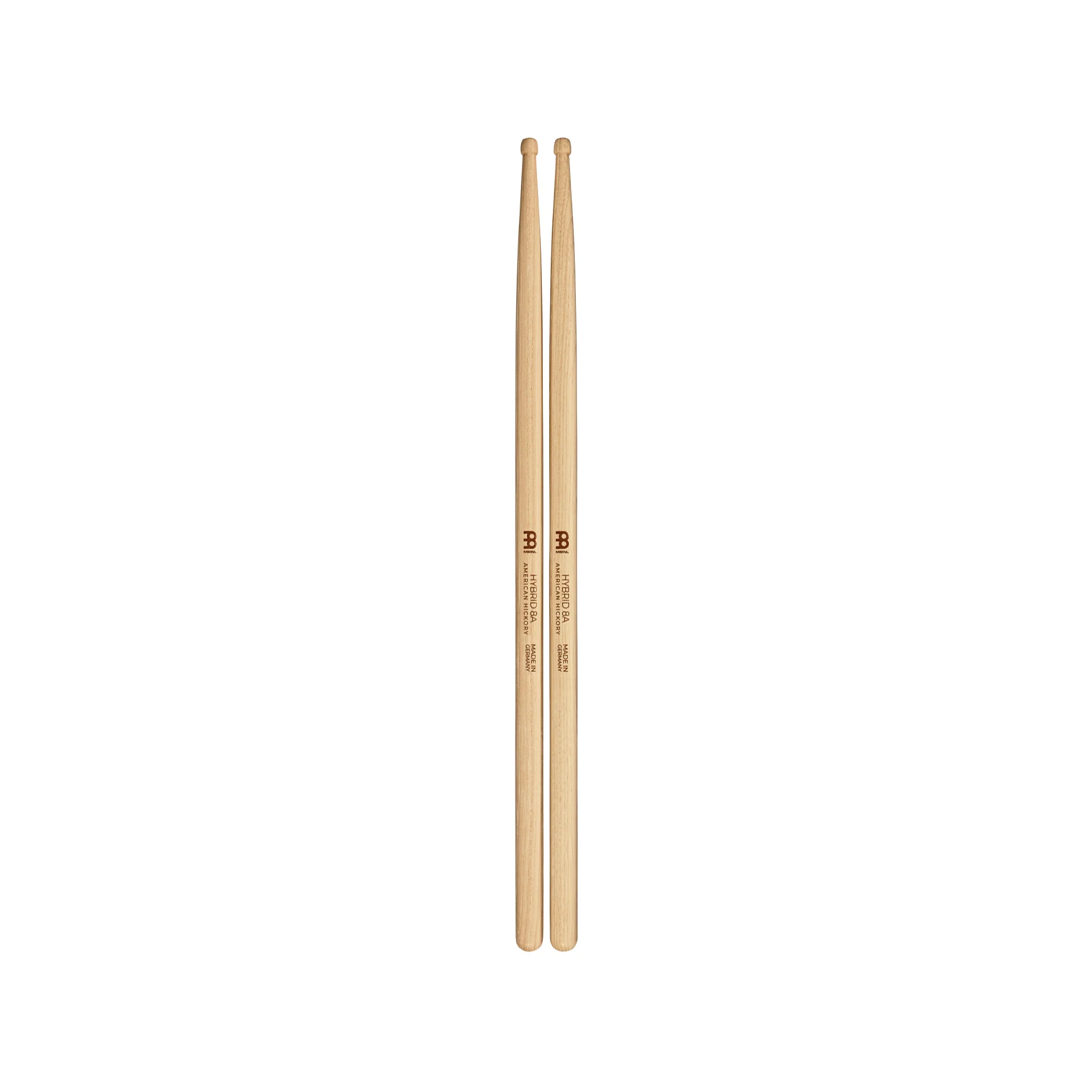 MEINL SB132 Hybrid 8A Hickory Drum Stick, Wood Tip