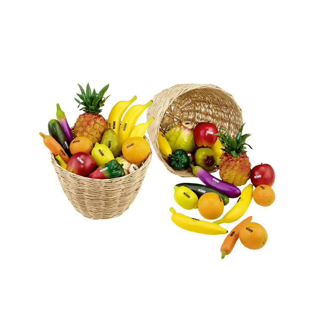 NINO Percussion VE36-NINO536 Fruit and Vegetable Assorted Shakers w/Basket