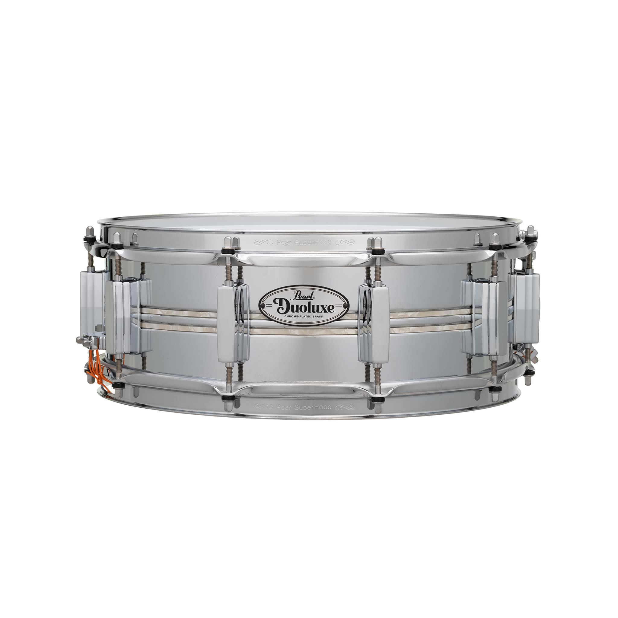 Pearl DUX1450BR #405 14x5inch Duoluxe Jupiter Alloy Chrome/Brass Snare Drum w/Inlay - Image 2