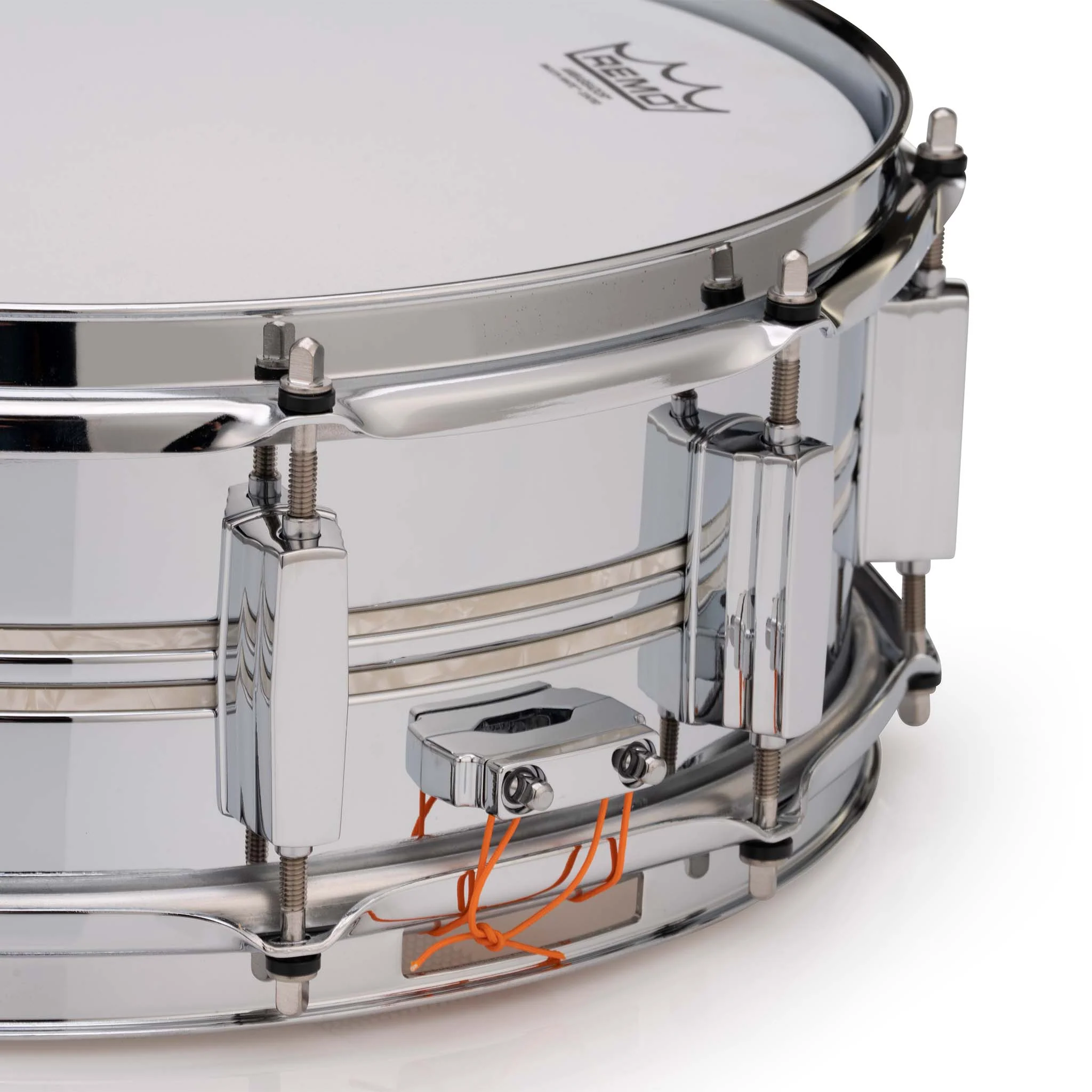 Pearl DUX1450BR #405 14x5inch Duoluxe Jupiter Alloy Chrome/Brass Snare Drum w/Inlay - Image 4